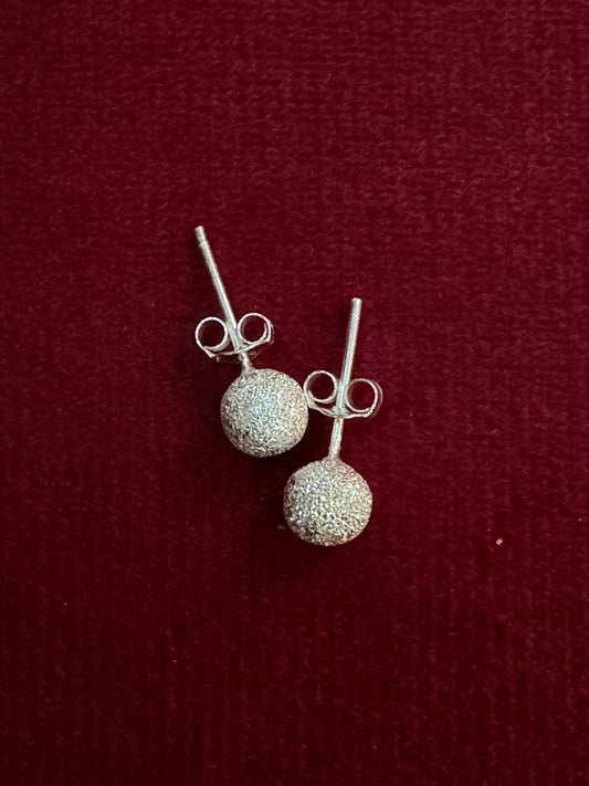 Sparkling ball shaped studs earrings in 92.5 sterling silver