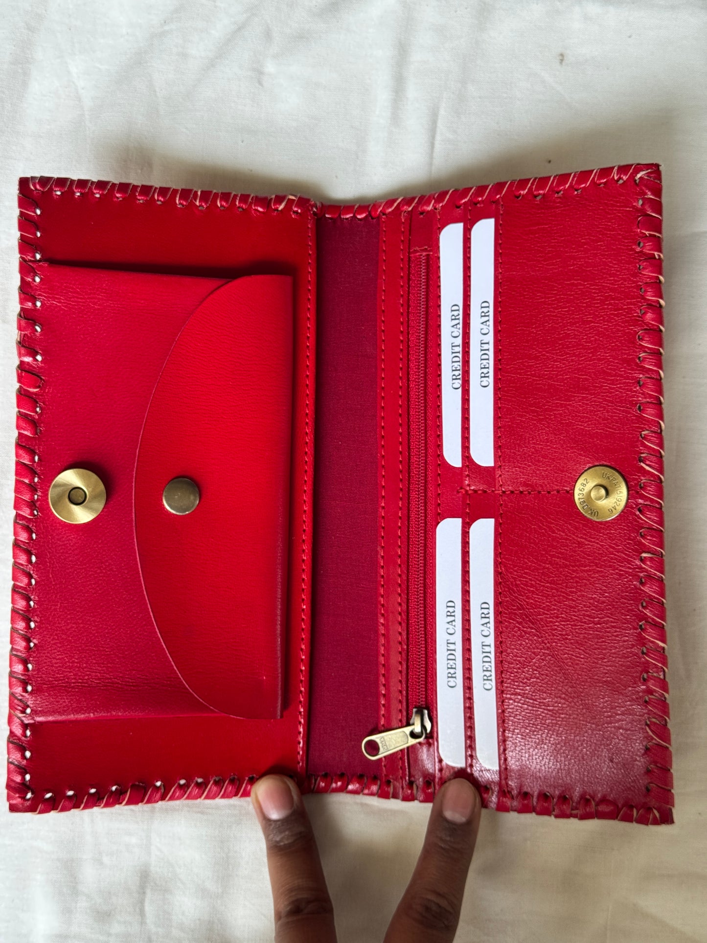 Leather hand crafted ladies wallet