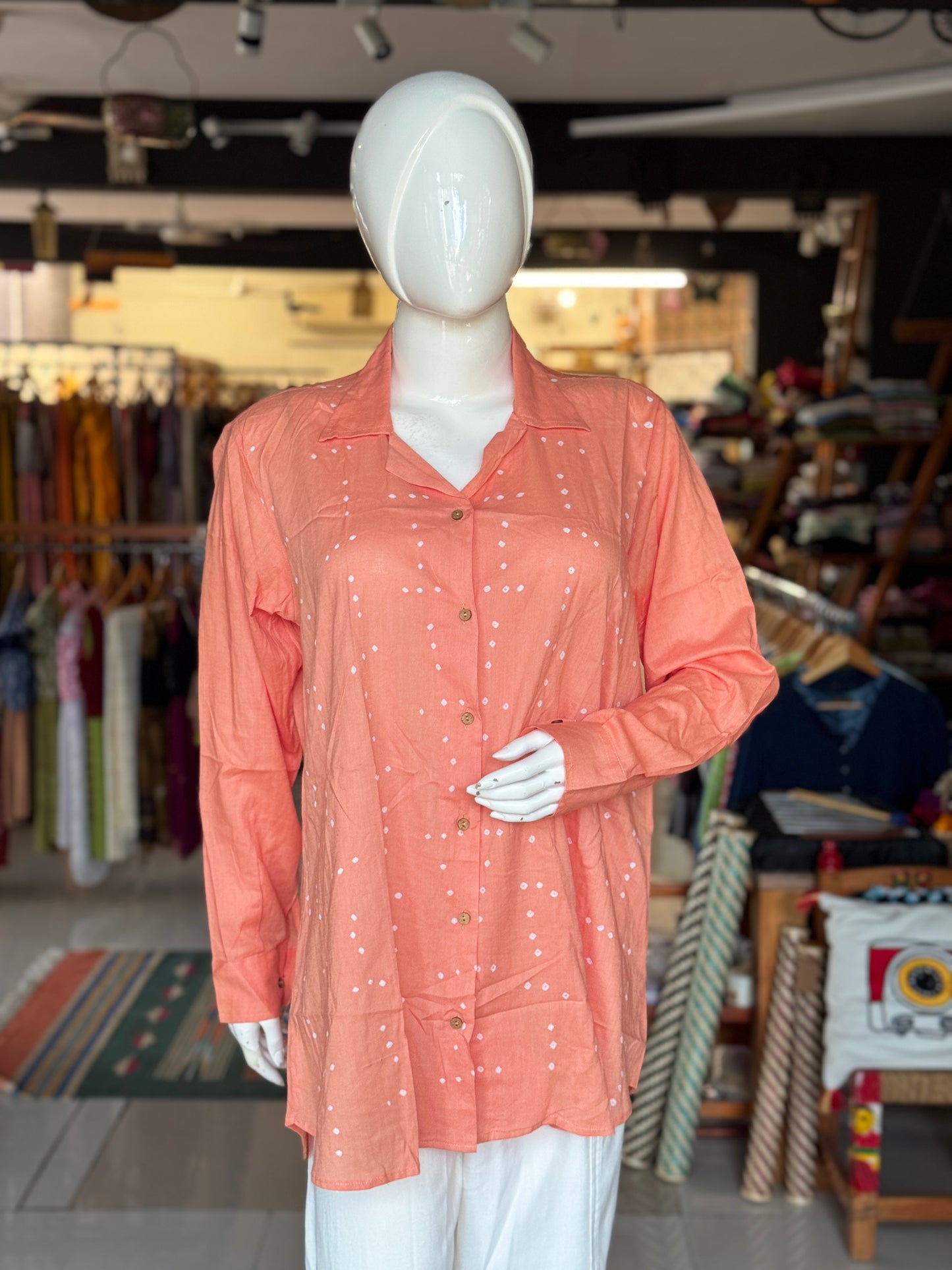 Bandini tie n dye full sleeves soft cotton shirt for women