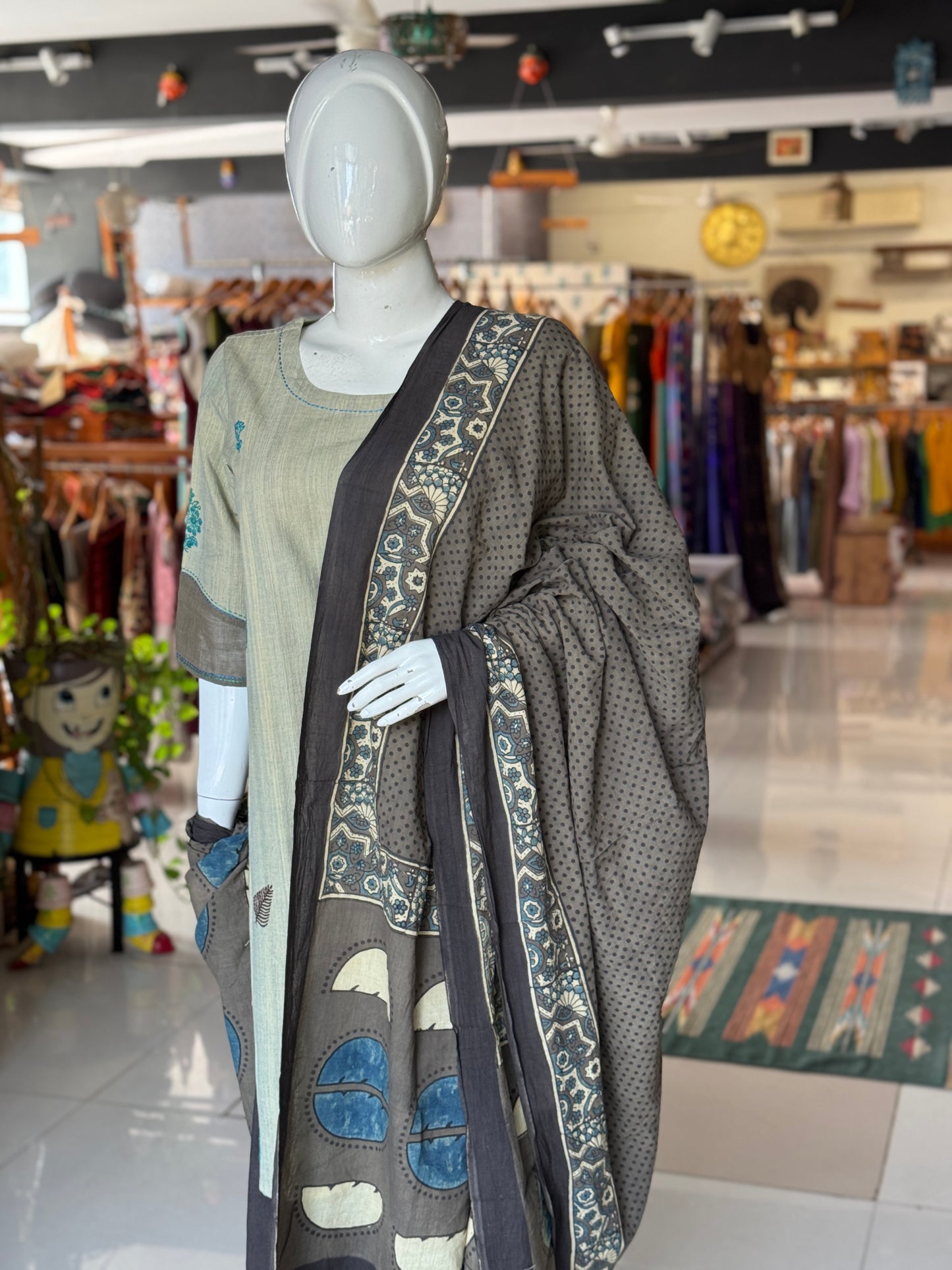 Hand block printed cotton dupatta - colour n designs options available