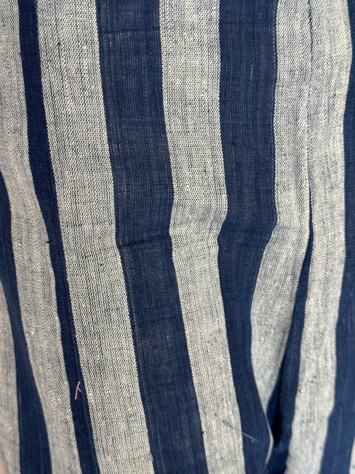 Indigo broad stripes cotton hand spun, hand woven, natural dyed cotton pants