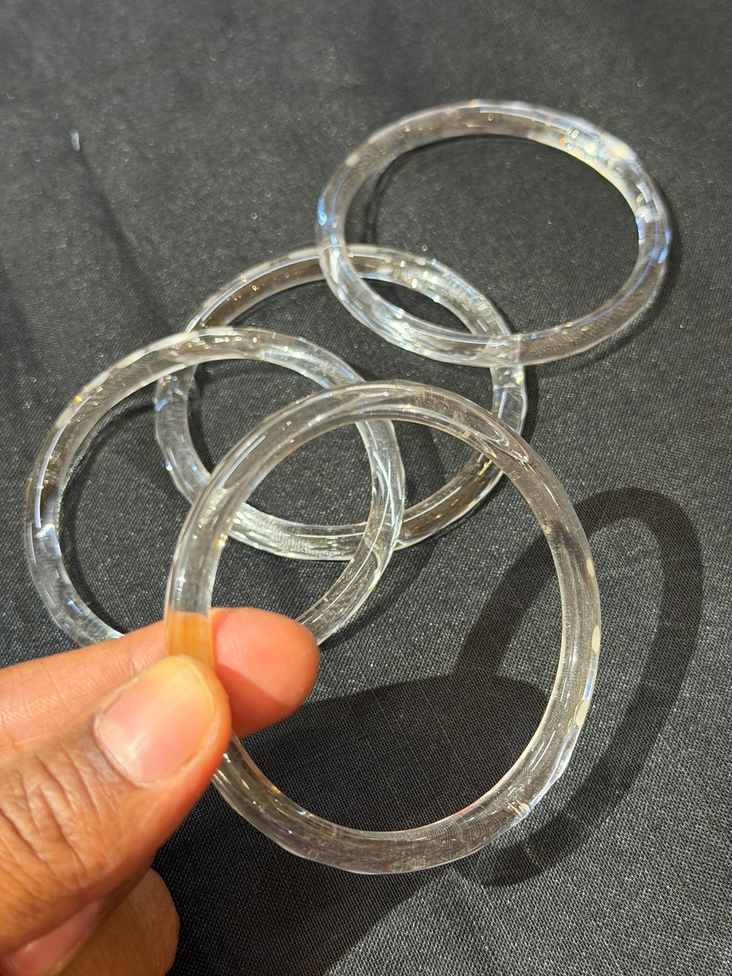 Cut work glass handcrafted bangle - single