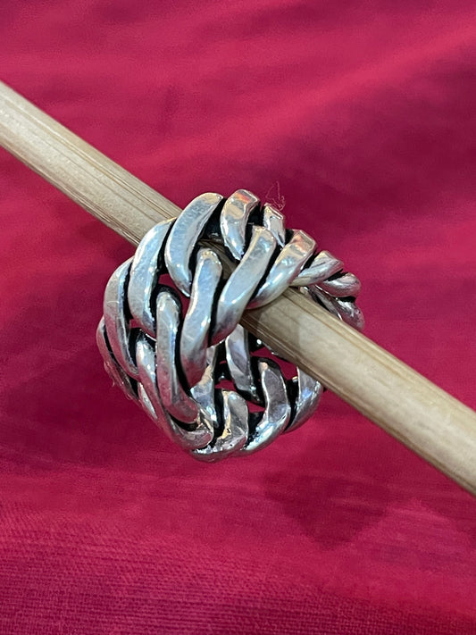 Twisted rope look 92.5 sterling silver finger ring for men
