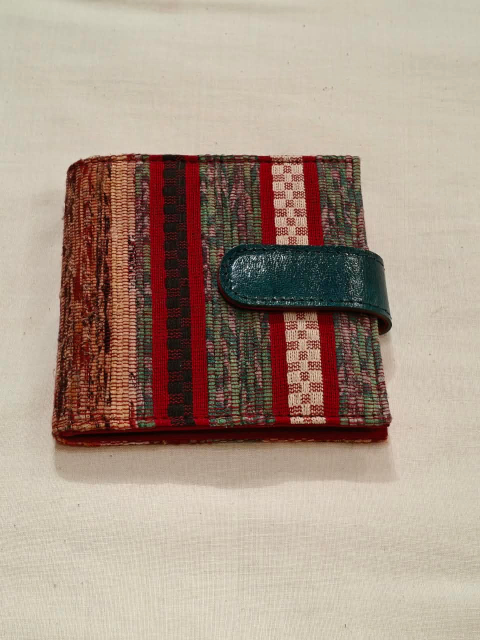 Kesh upcycled cotton handwoven fabric foldable wallet