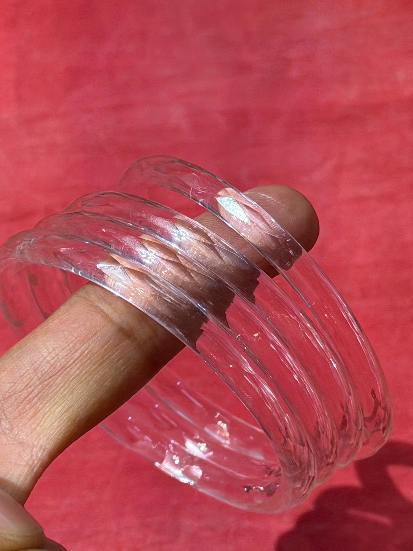 Cut work glass handcrafted bangle - single