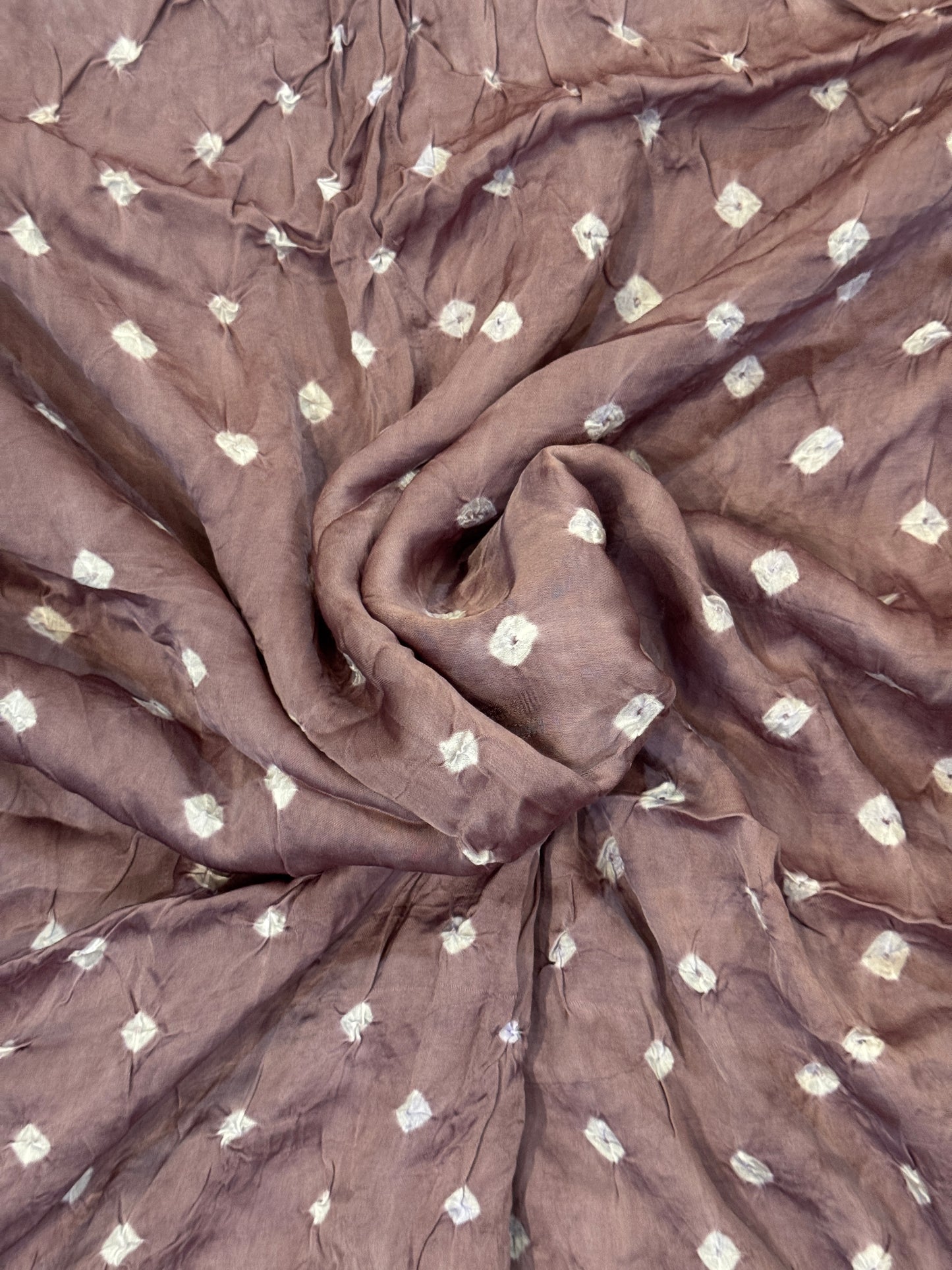 Mauve hand tie n dye bandini modal fabric