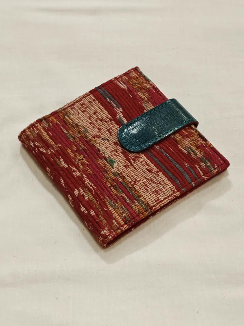 Kesh upcycled cotton handwoven fabric foldable wallet