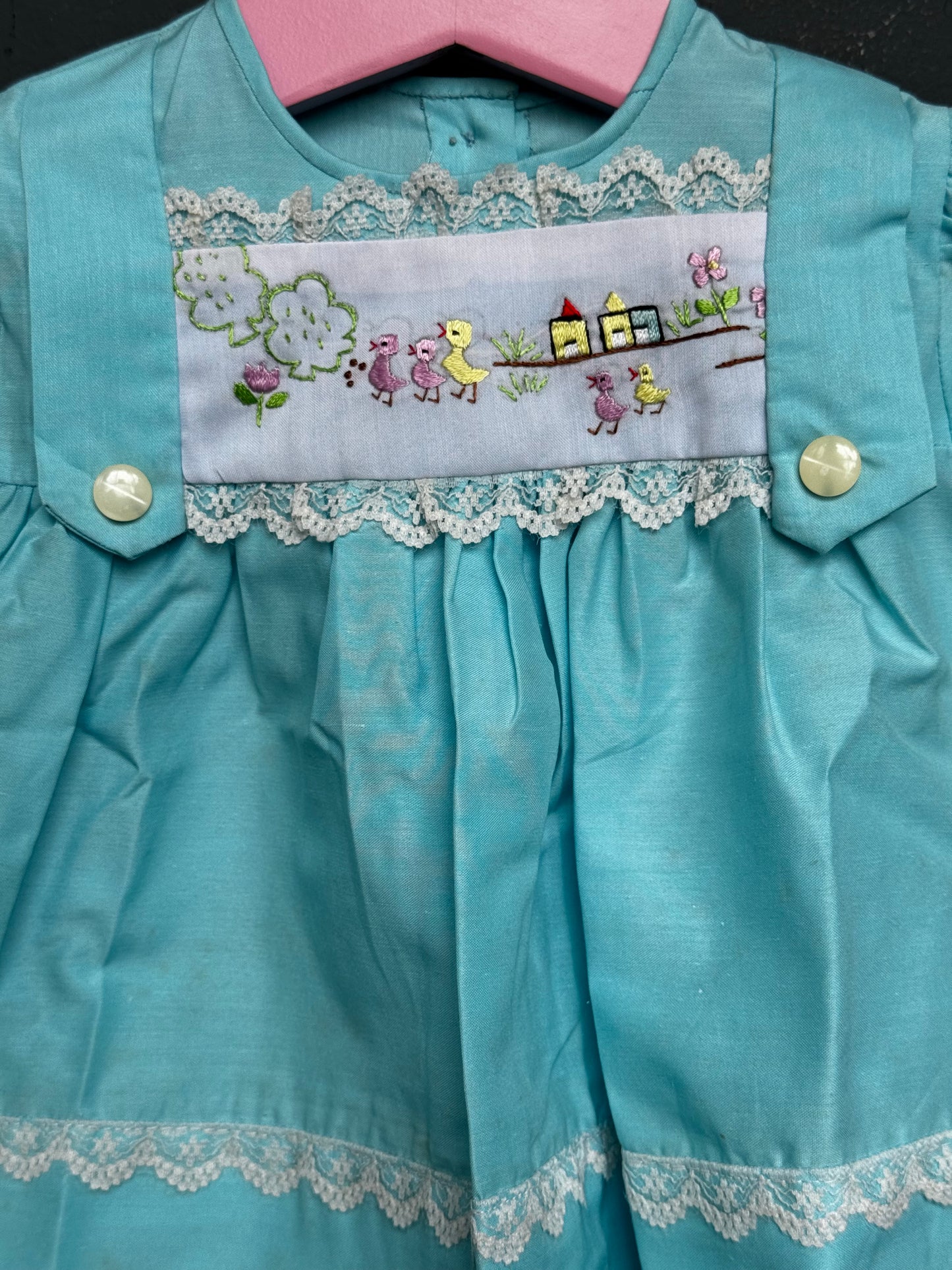 New born baby girl embroidered vintage look frocks