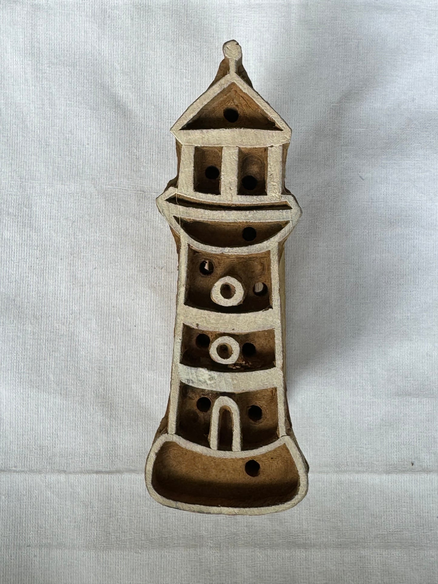 Light house wooden hand carved block for printing and decor - cute gifts for children