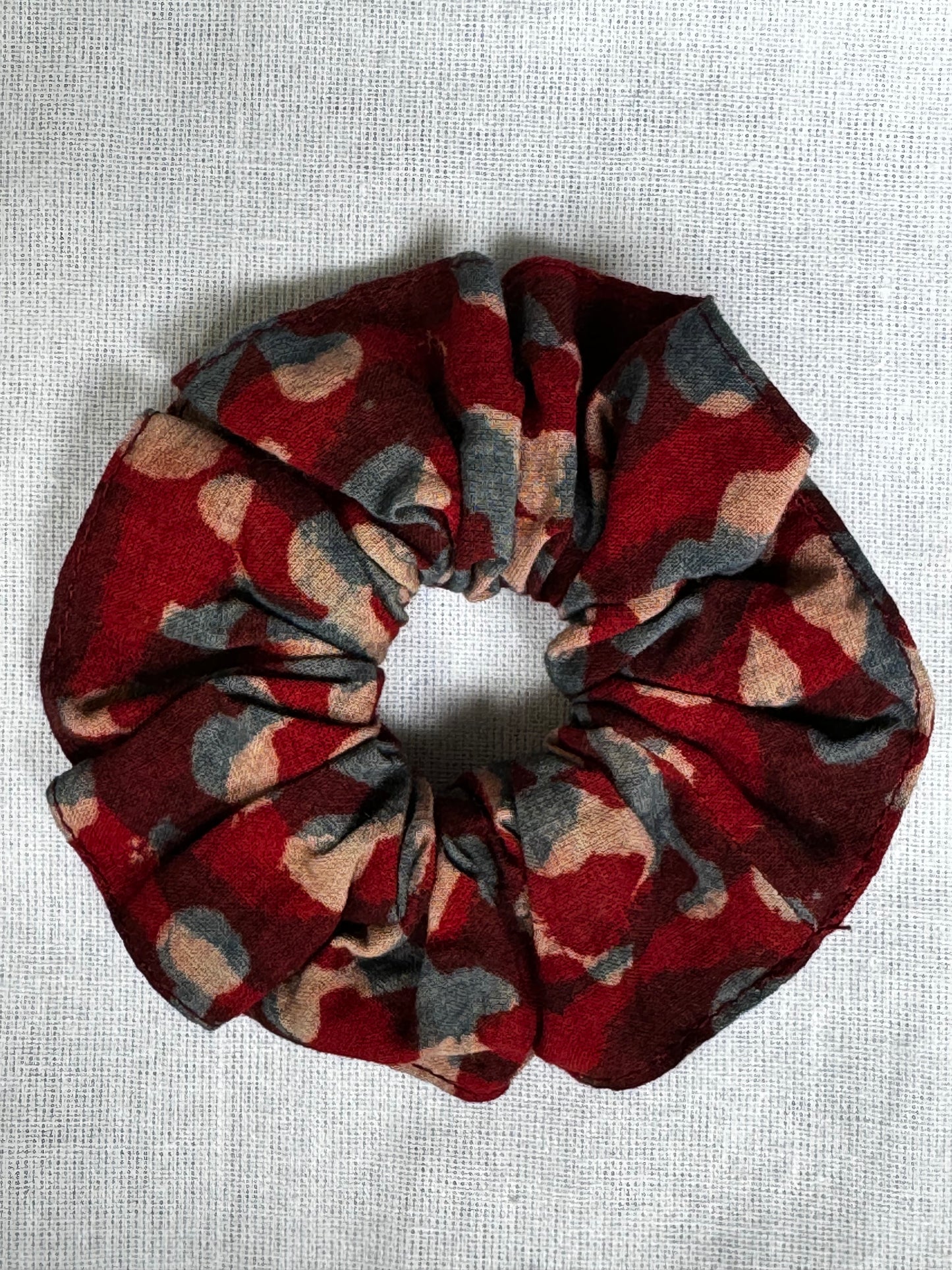 Hair scrunchie - natural dyed hand block printed cotton hair tie