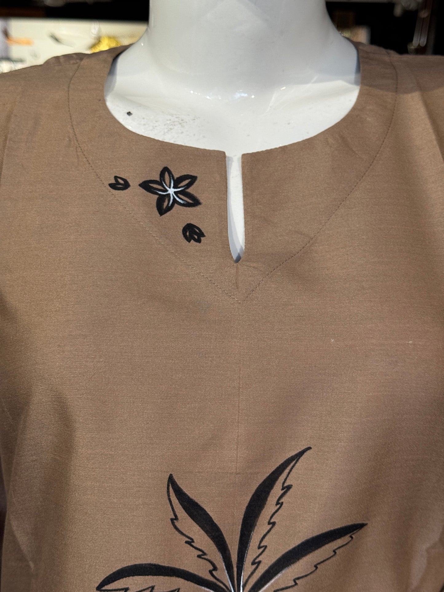 Silk cotton handpainted short kurta for women - multiple designs available