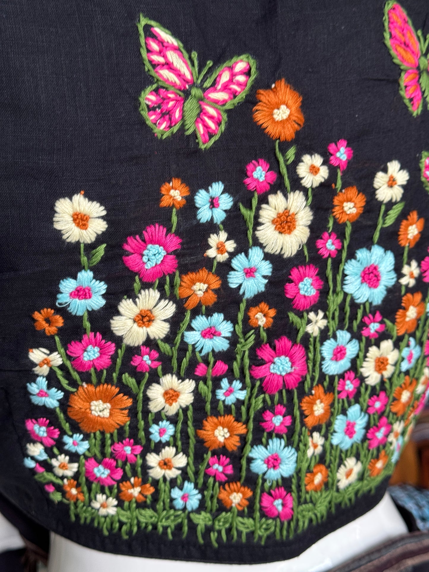 Butterfly garden - cotton hand embroidered blouse - colors available