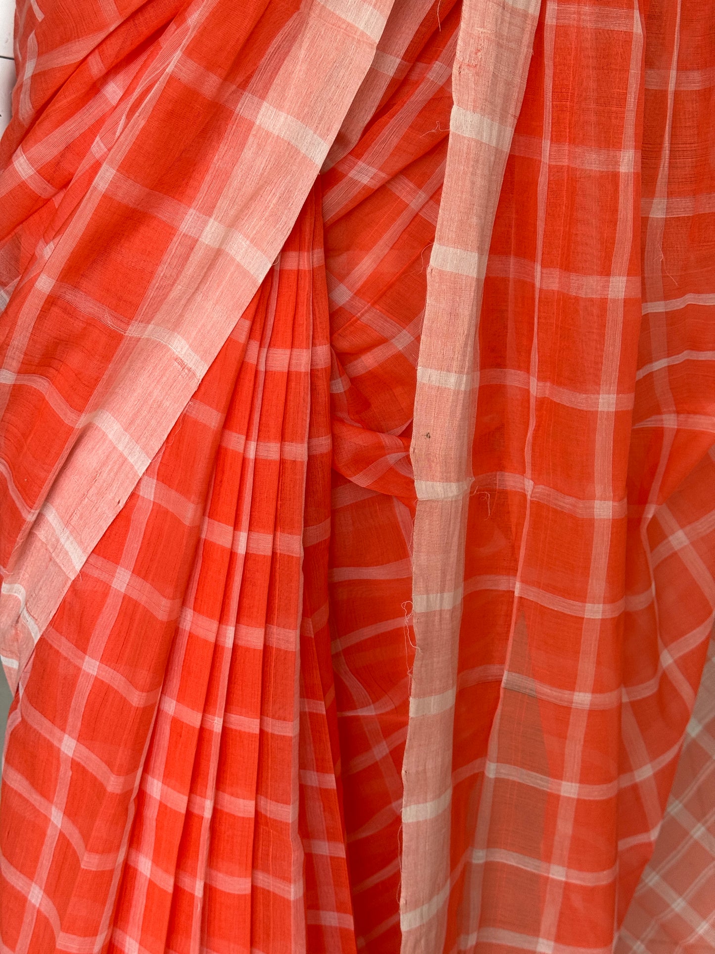 Checkered light weight soft handloom Bobbili cotton saree - multiple colors available