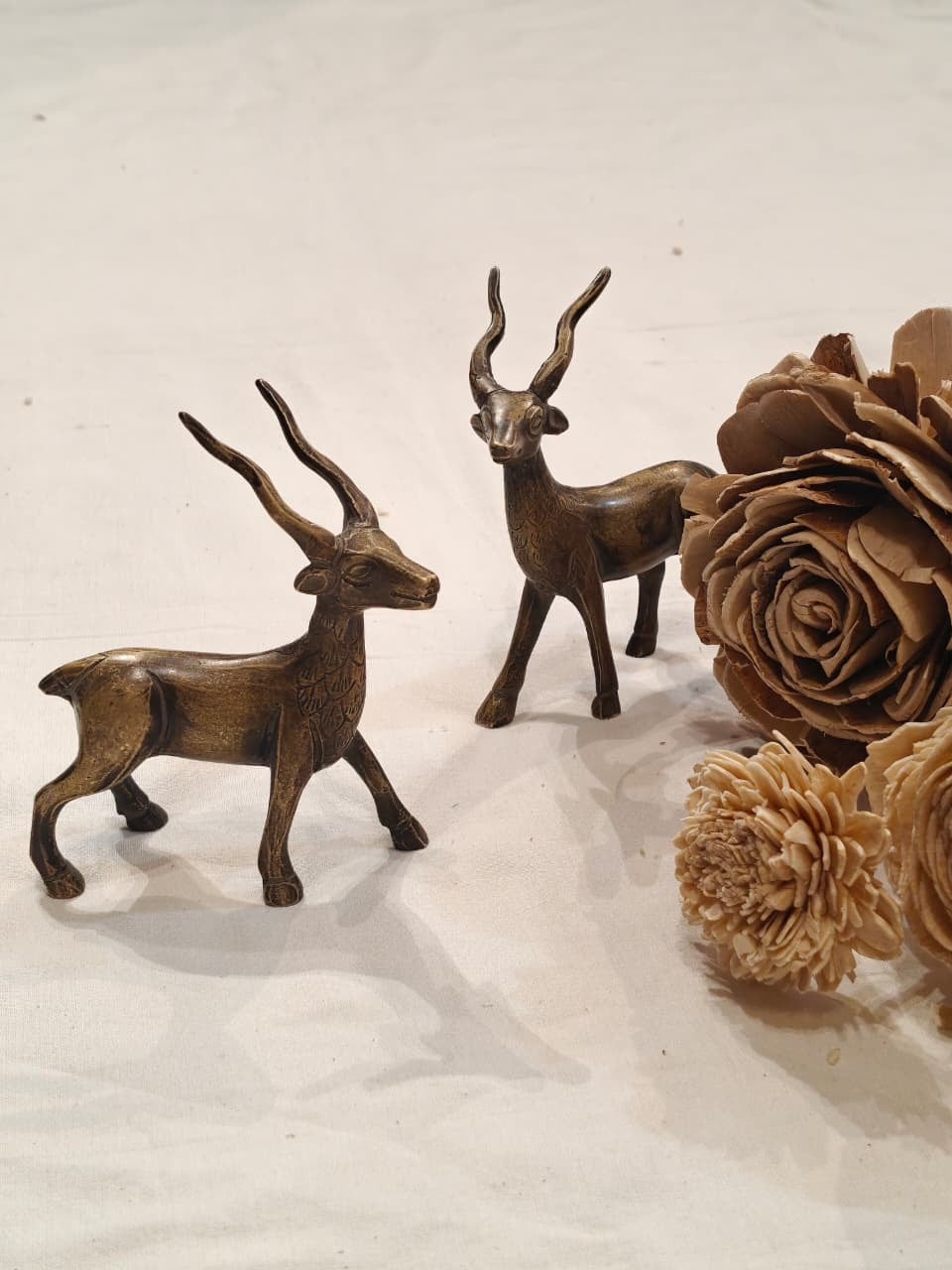 Dearest deers party  - brass miniature  6 piece set with deers in different poses