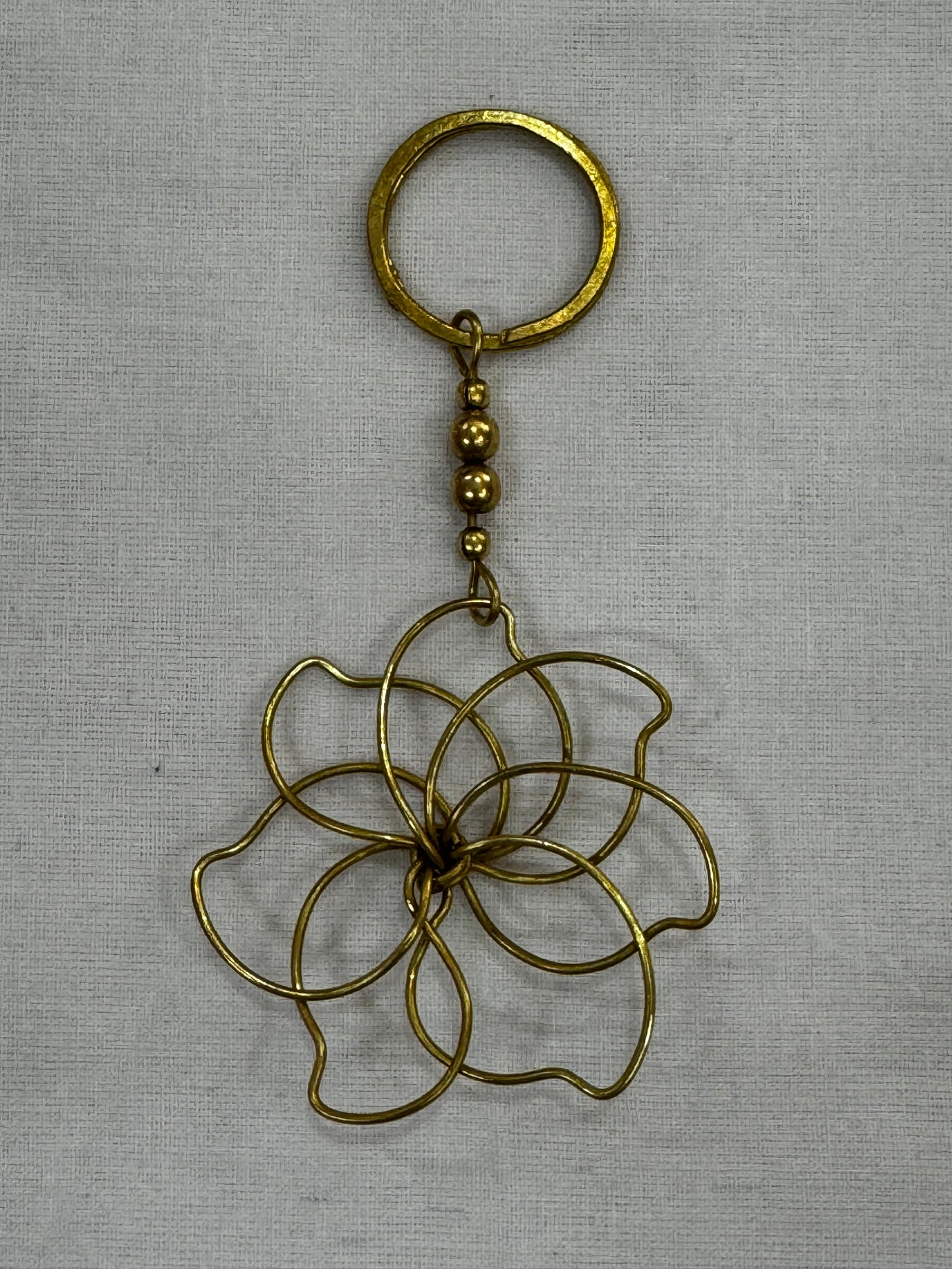 Quirky Brass key ring - handcrafted