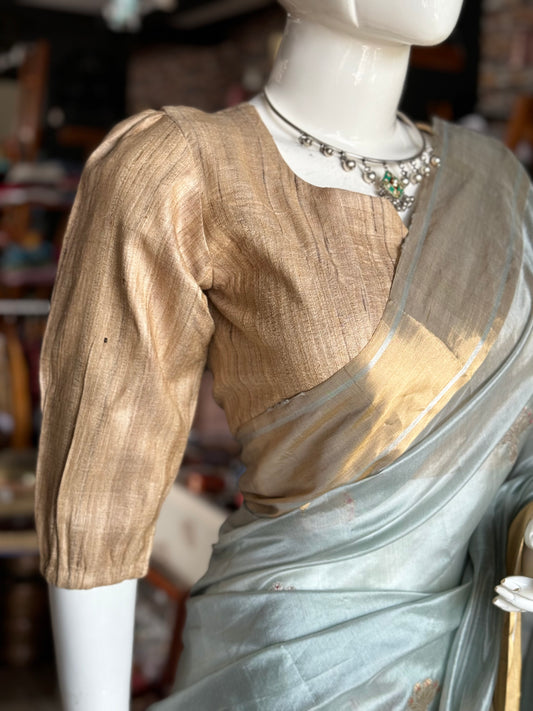 Ghicha tussar silk handloom blouse with back buttons