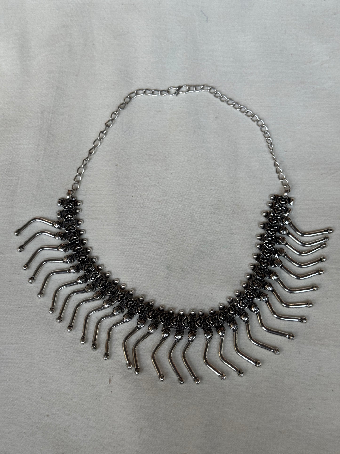 Rays of the sun - silver plated brass neckpiece