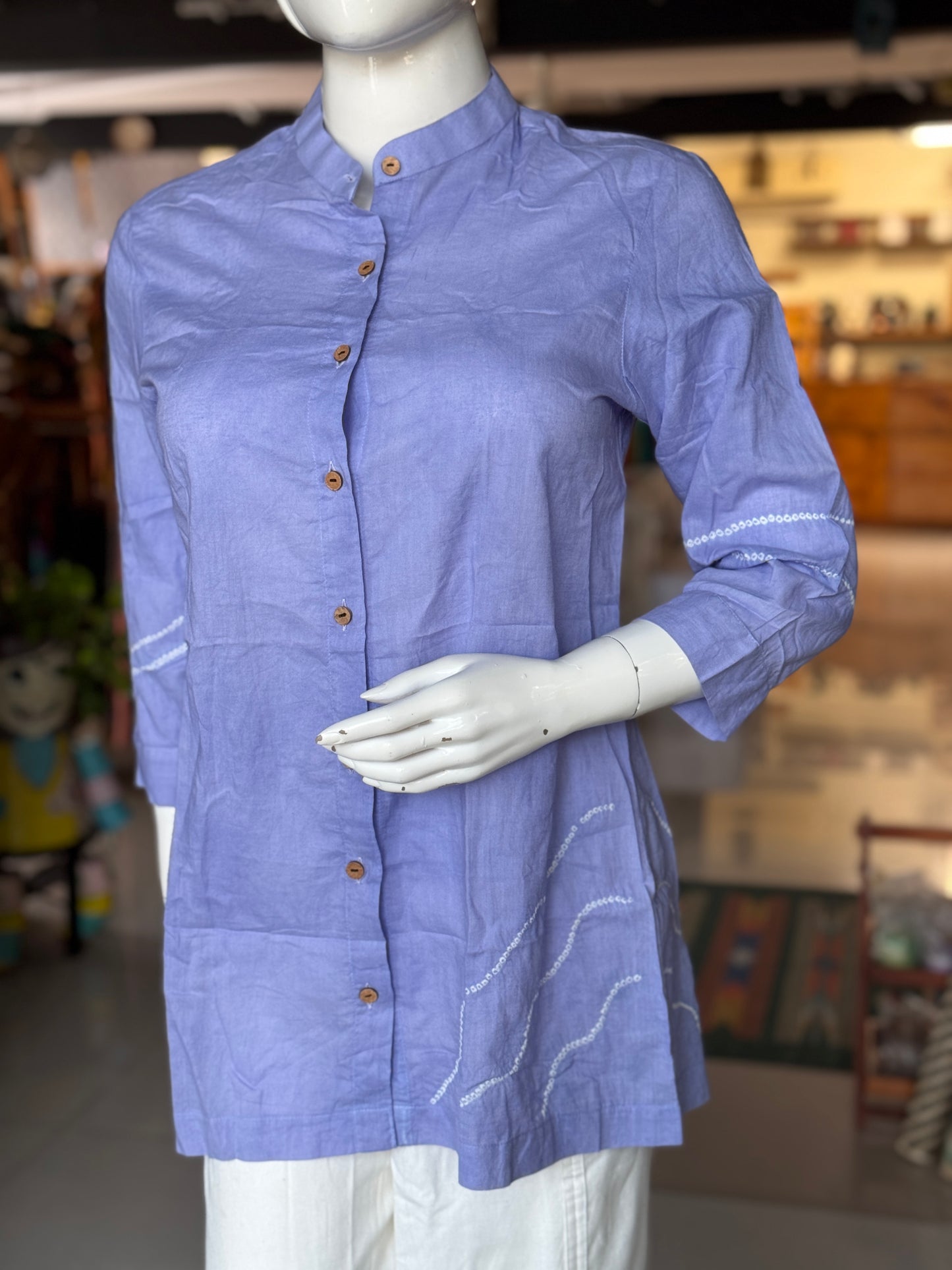 Bandini tie n dye long sleeves soft cotton short kurta for women