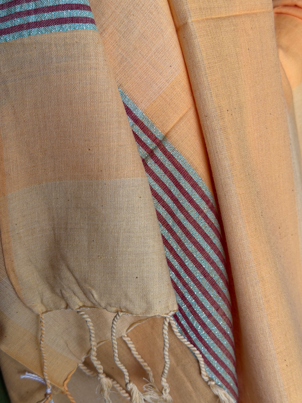 Color block handloom cotton dupatta - click to see color options