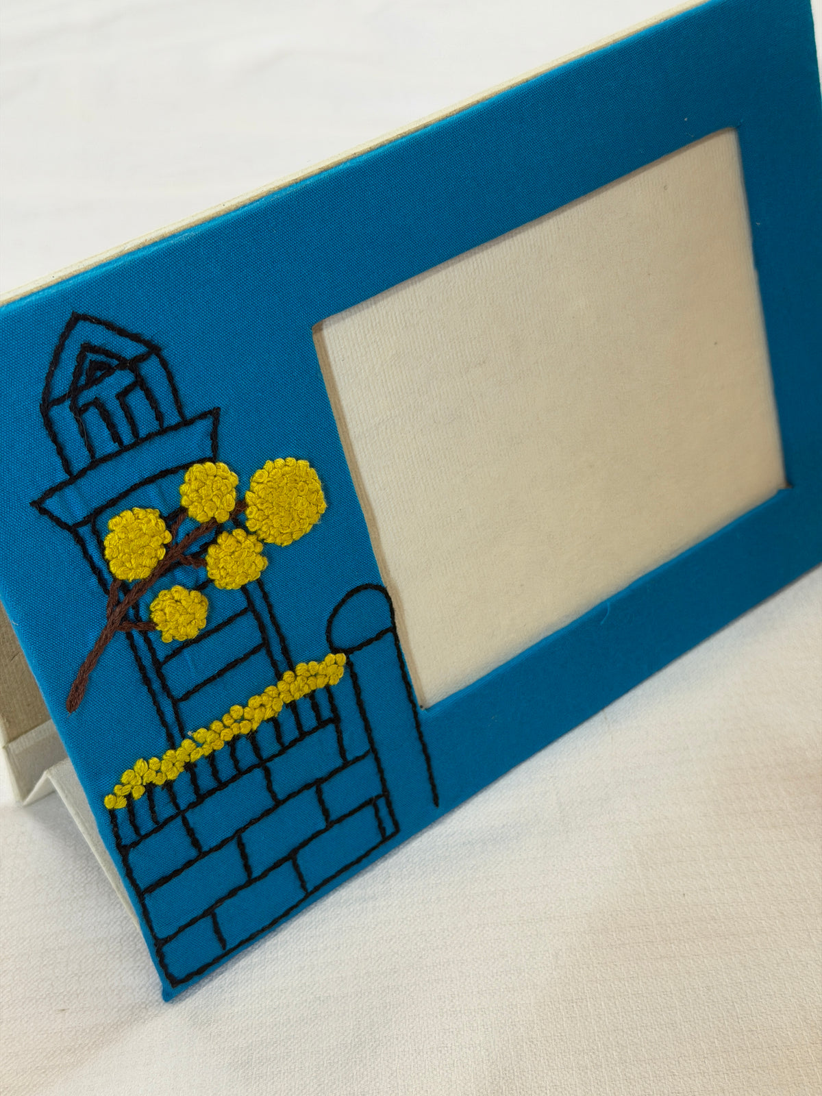 Hand embroidered light weight photo frame - colors and designs options available