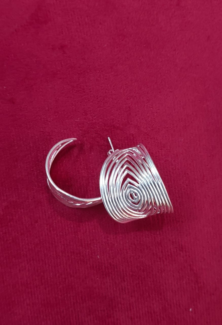 Concentric ovals bali studs earrings in 92.5 sterling silver