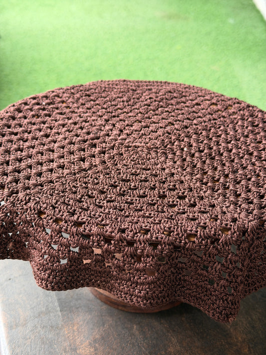Square 12 x 12 inch Hand Crochet small table cover - hand crocheted with cotton yarn - colors available
