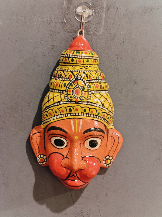 Hanuman ji handcrafted Cheriyal mask - 8 inches size
