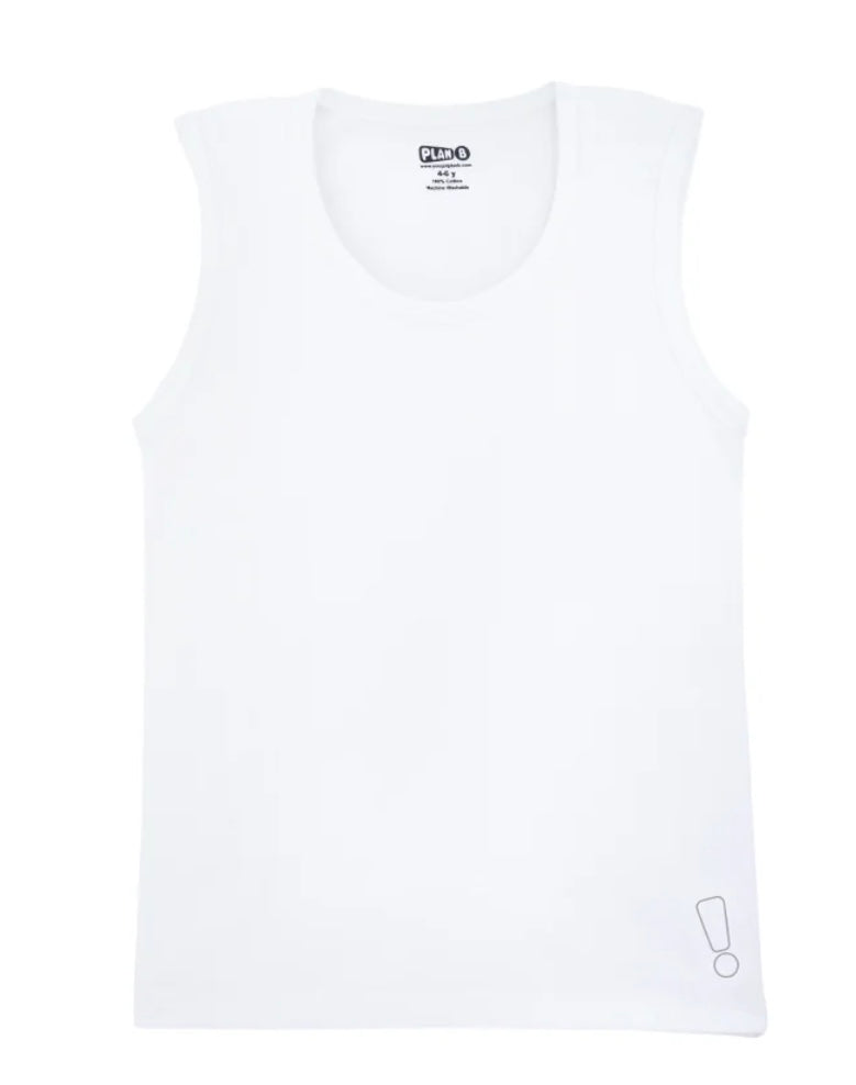 White Knit cotton vest / sleeveelss tshirt