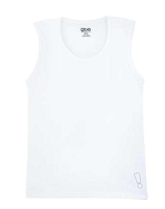 White Knit cotton vest / sleeveelss tshirt