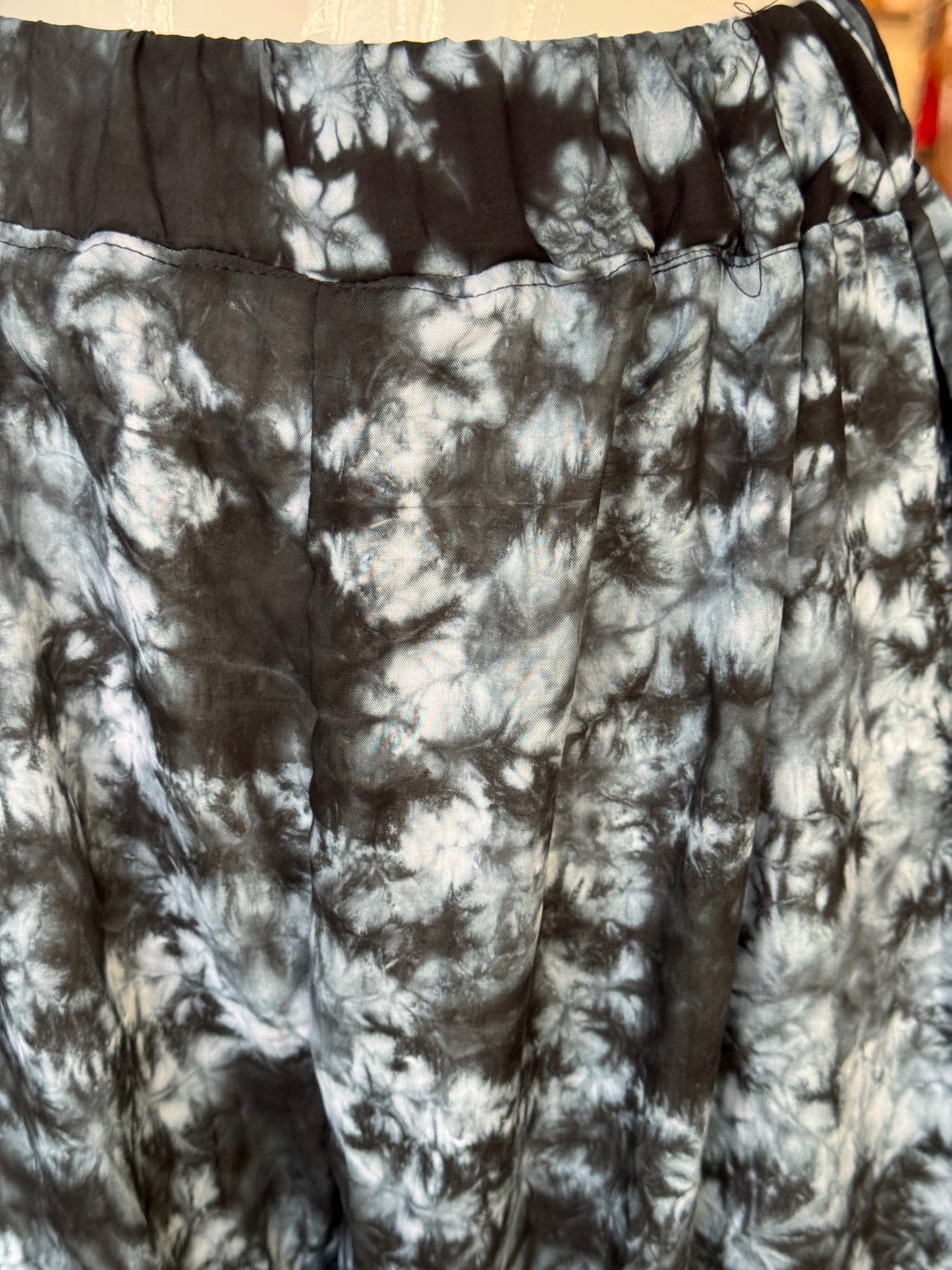 Black tie dye sharara pants on soft modal - free size