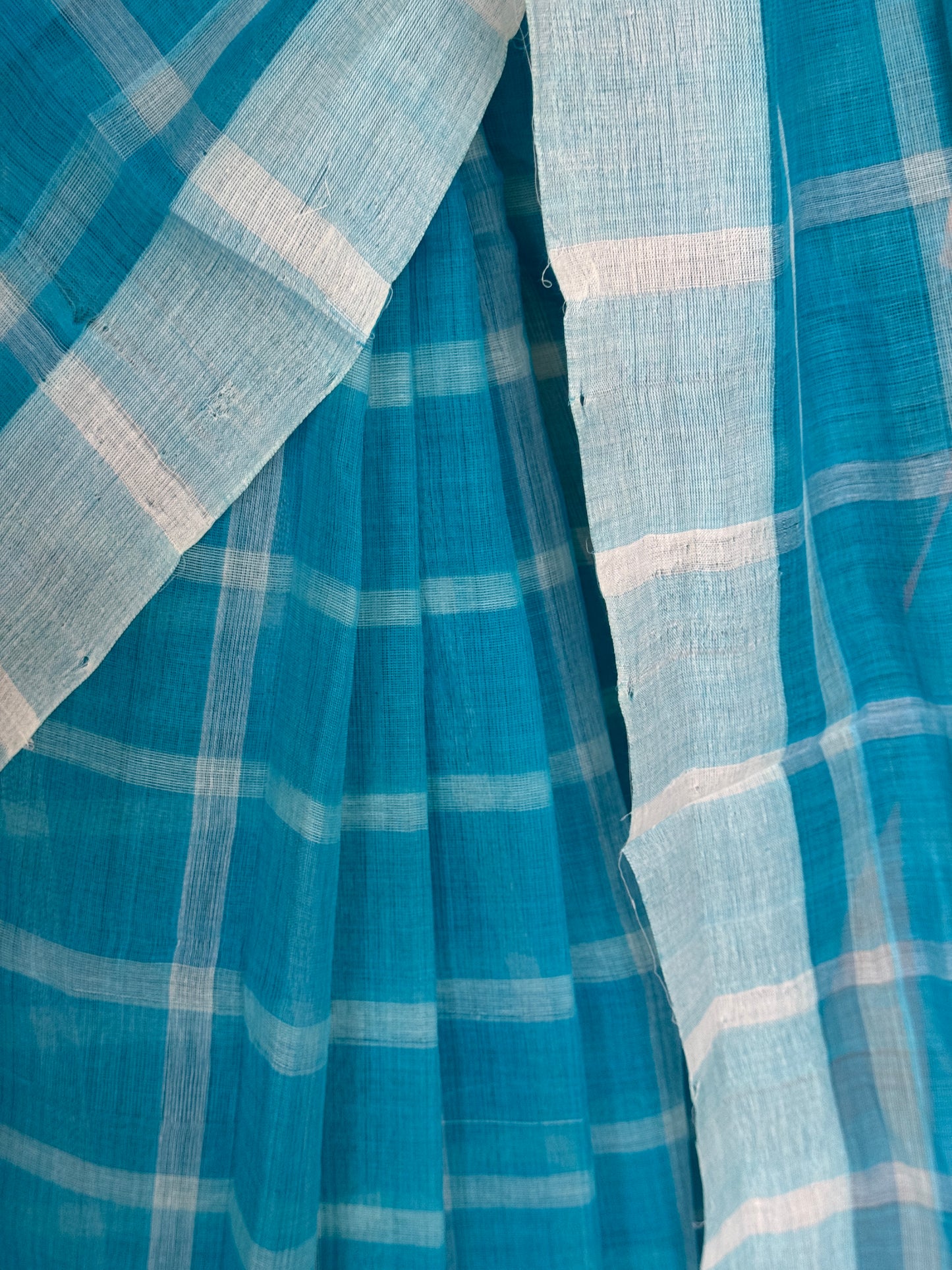 Checkered light weight soft handloom Bobbili cotton saree - multiple colors available