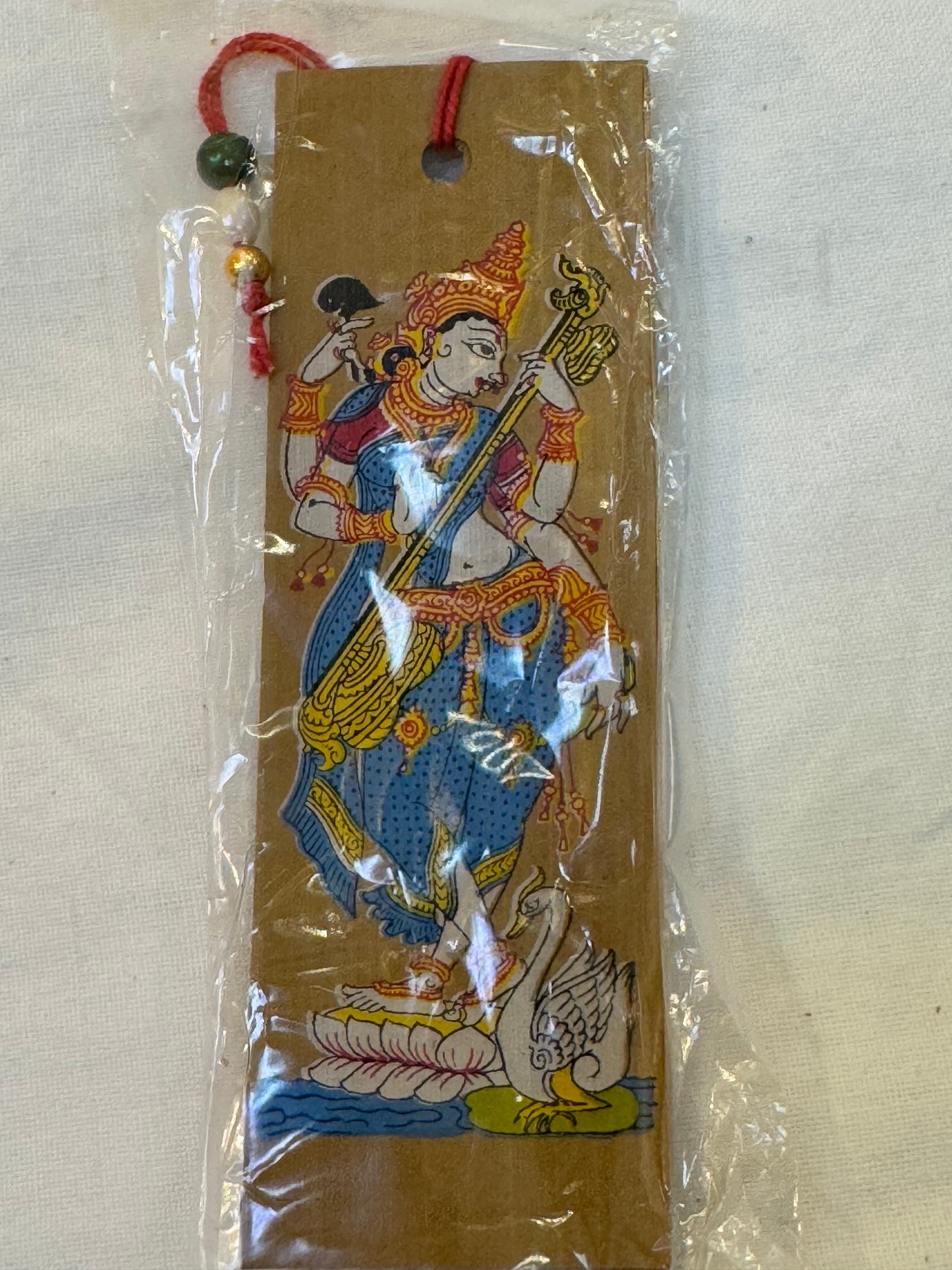 Palm leaf patachitra printed bookmark - 4 inch length double leaves