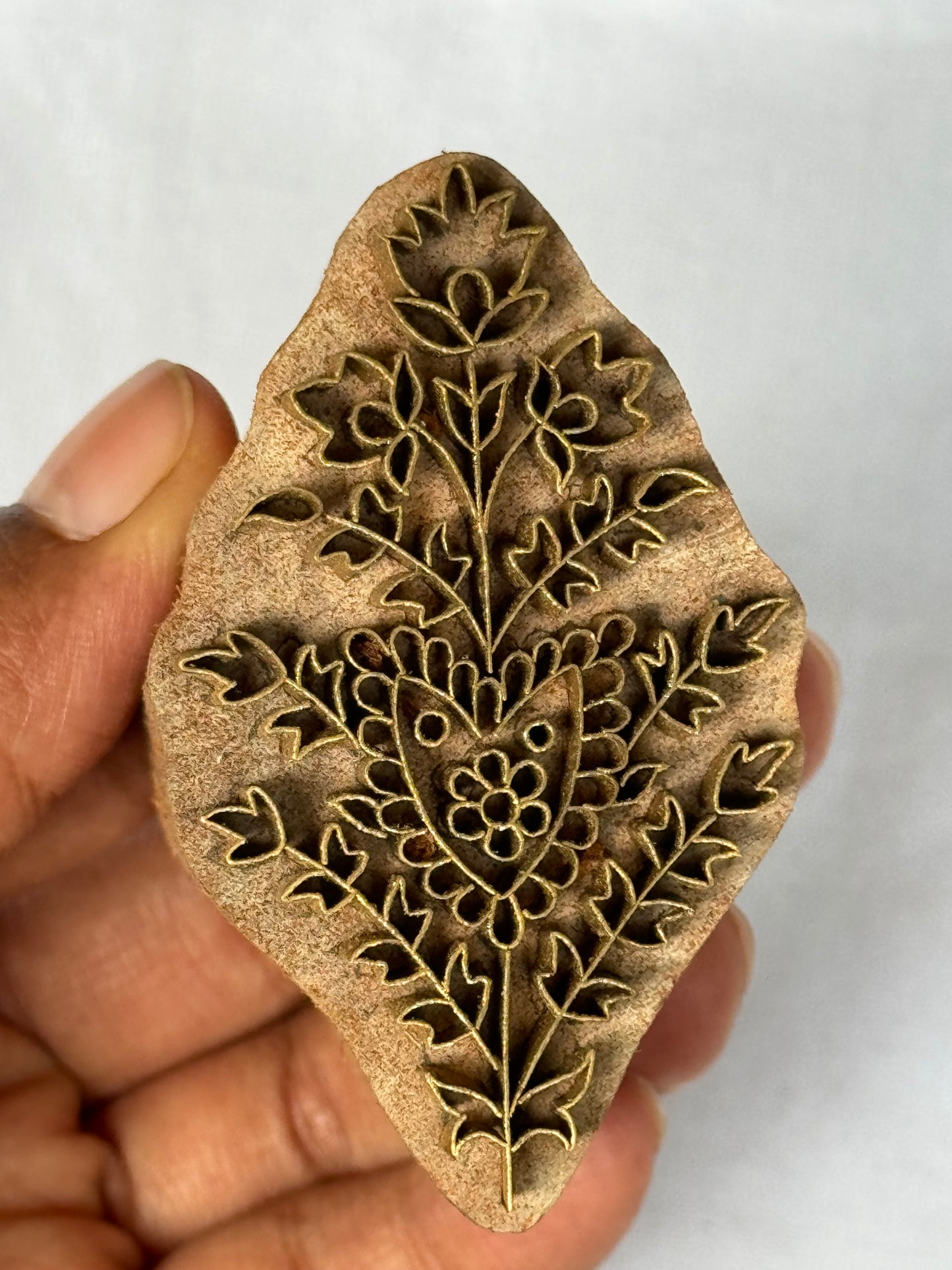 Flowers and leaves brass blocks for printing and decor