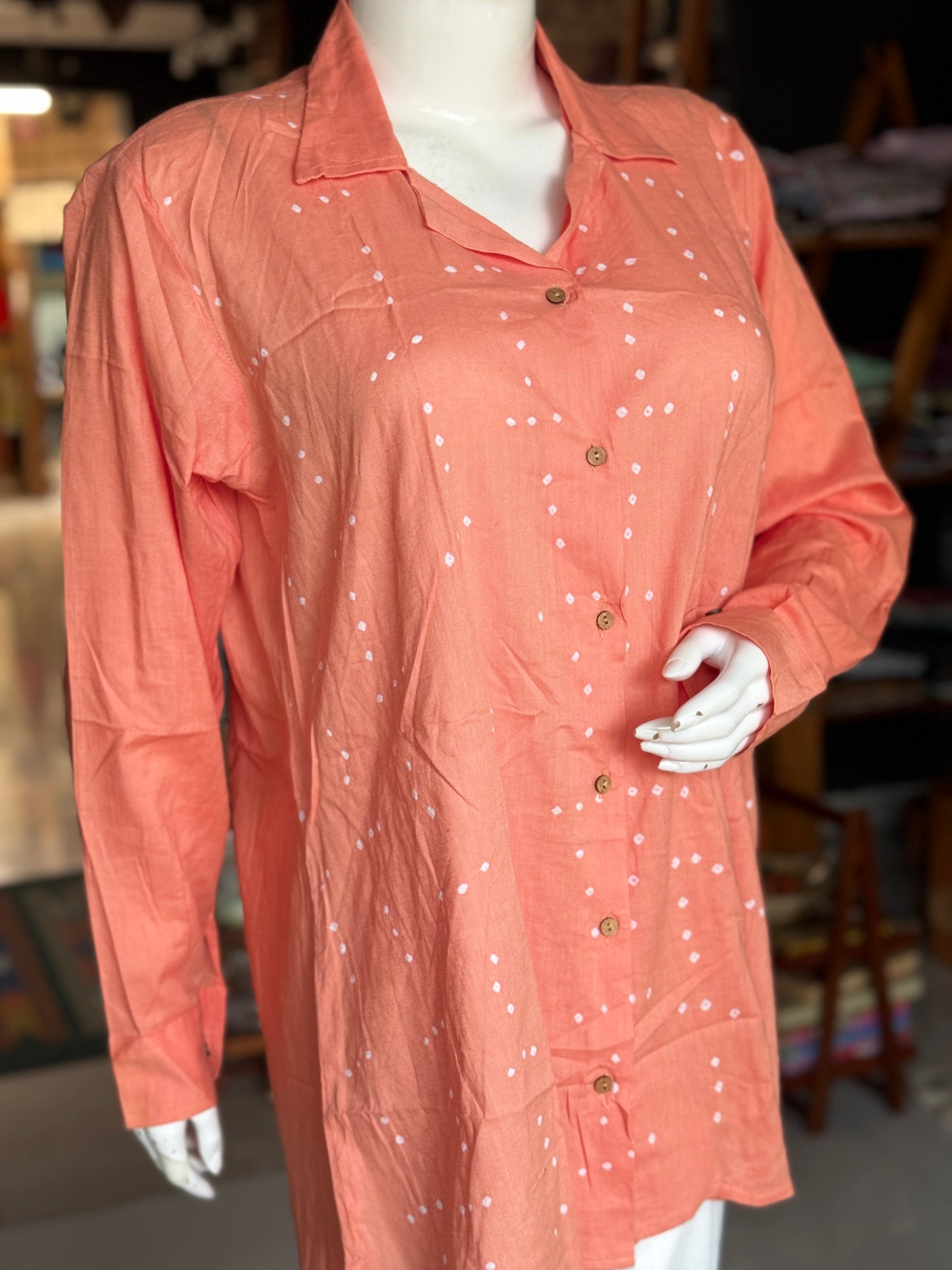 Bandini tie n dye full sleeves soft cotton shirt for women