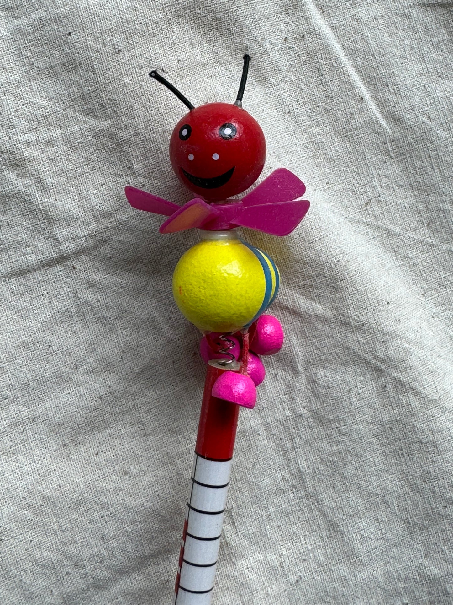 Cute Pencils with wooden animal spring top with fan