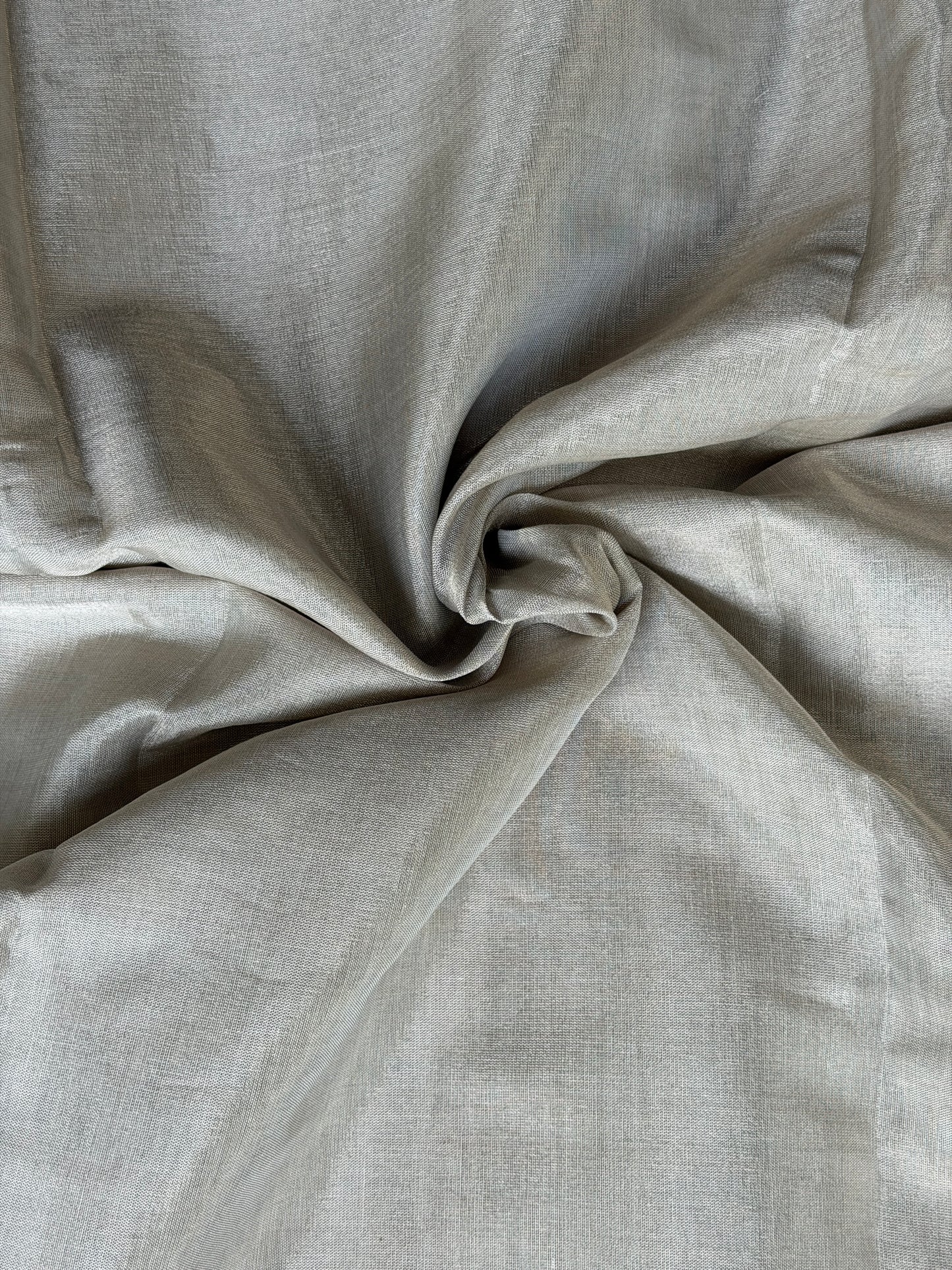 Light silver gold tissue silk handwoven fabric