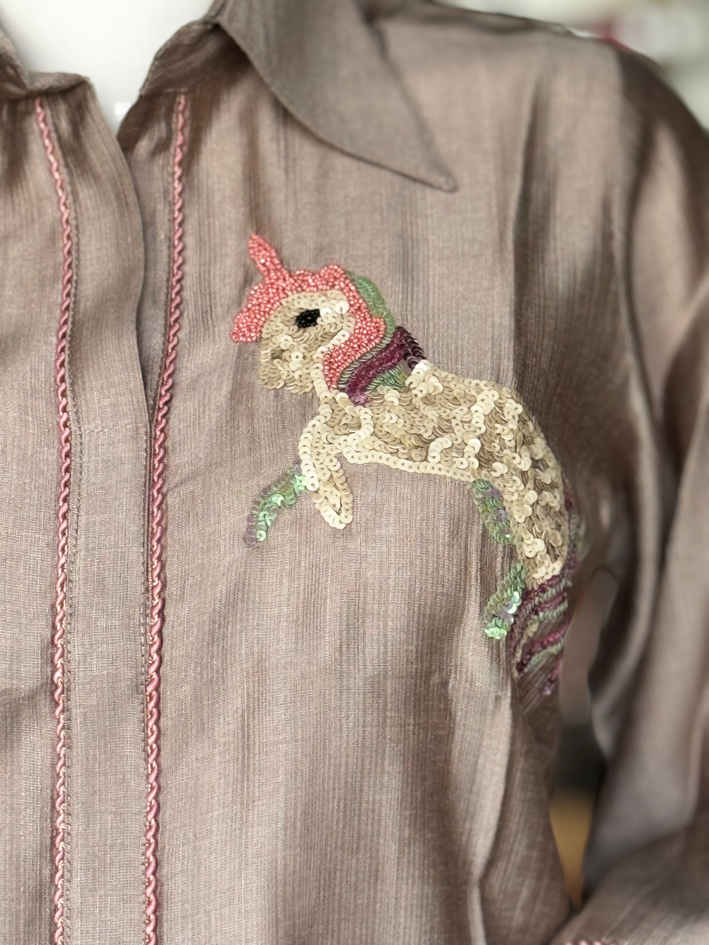 Unicorn embroidered shirt tunic