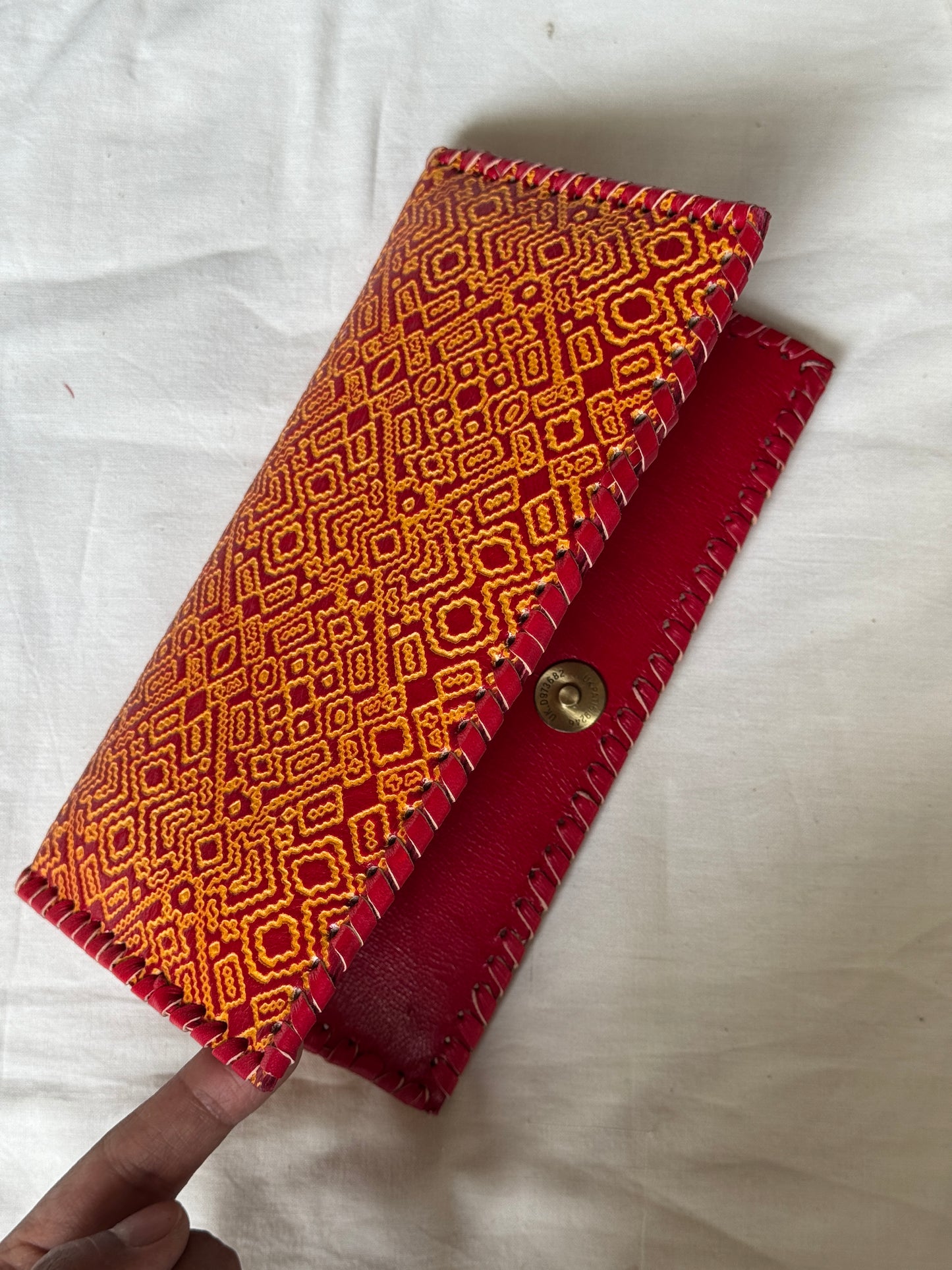 Leather hand crafted ladies wallet