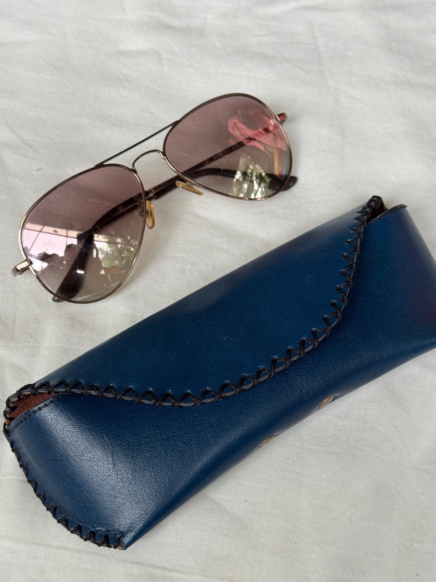 Leather handcrafted goggles / spectacles case - color options available