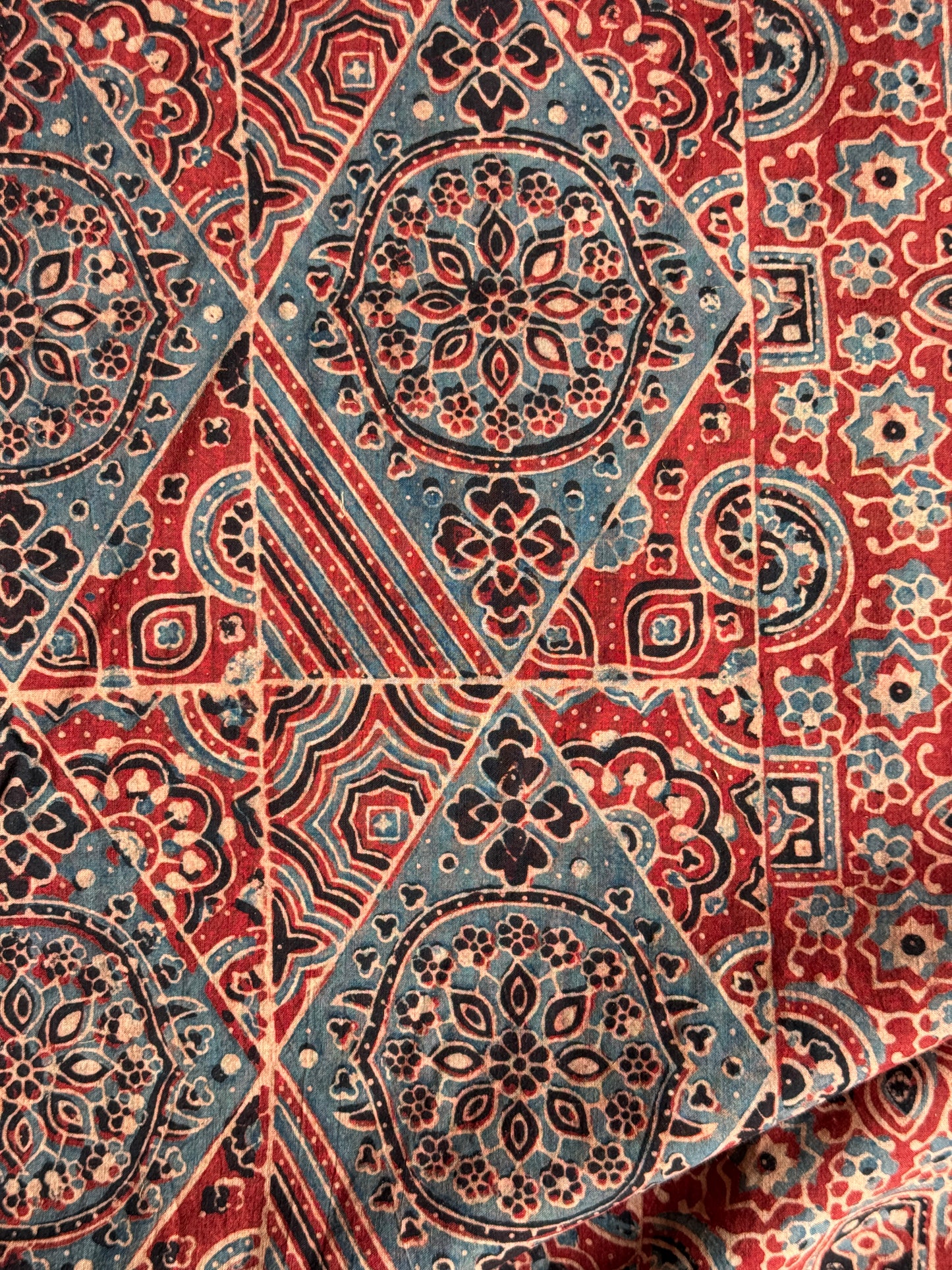 Ajrakh hand block printed 60s cotton saree - design options available