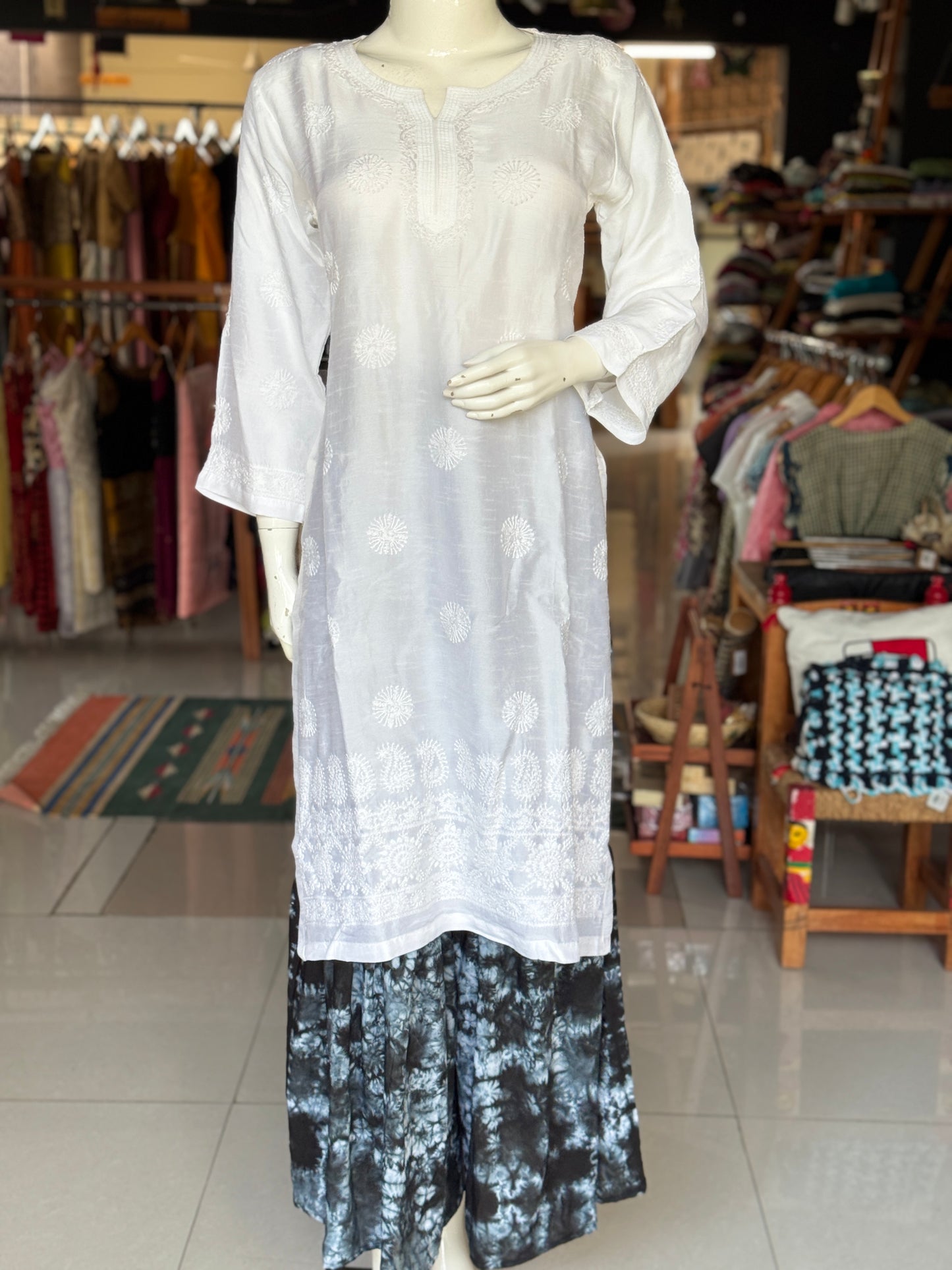 Black tie dye sharara pants on soft modal - free size