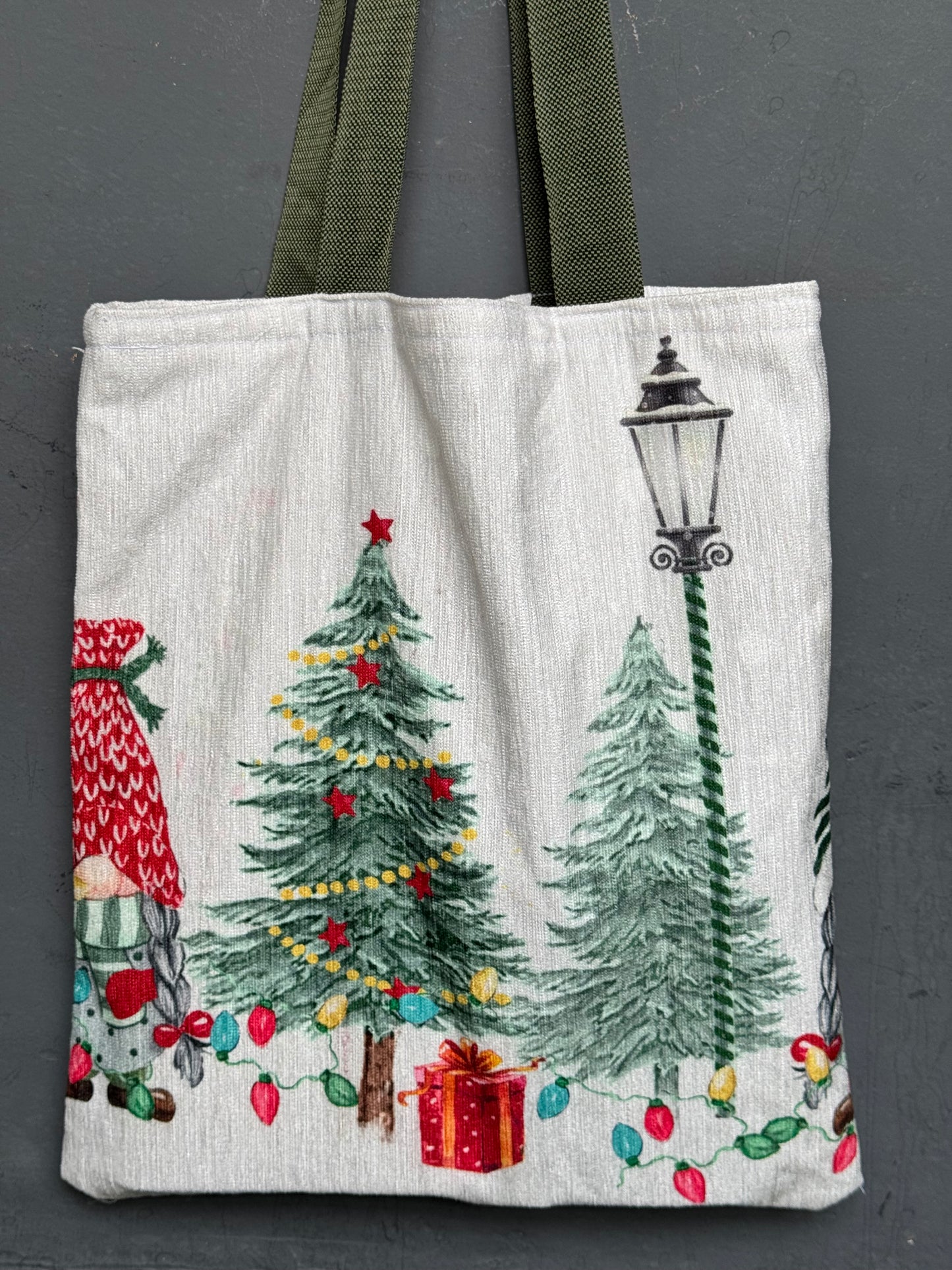 Christmas theme printed tote bag