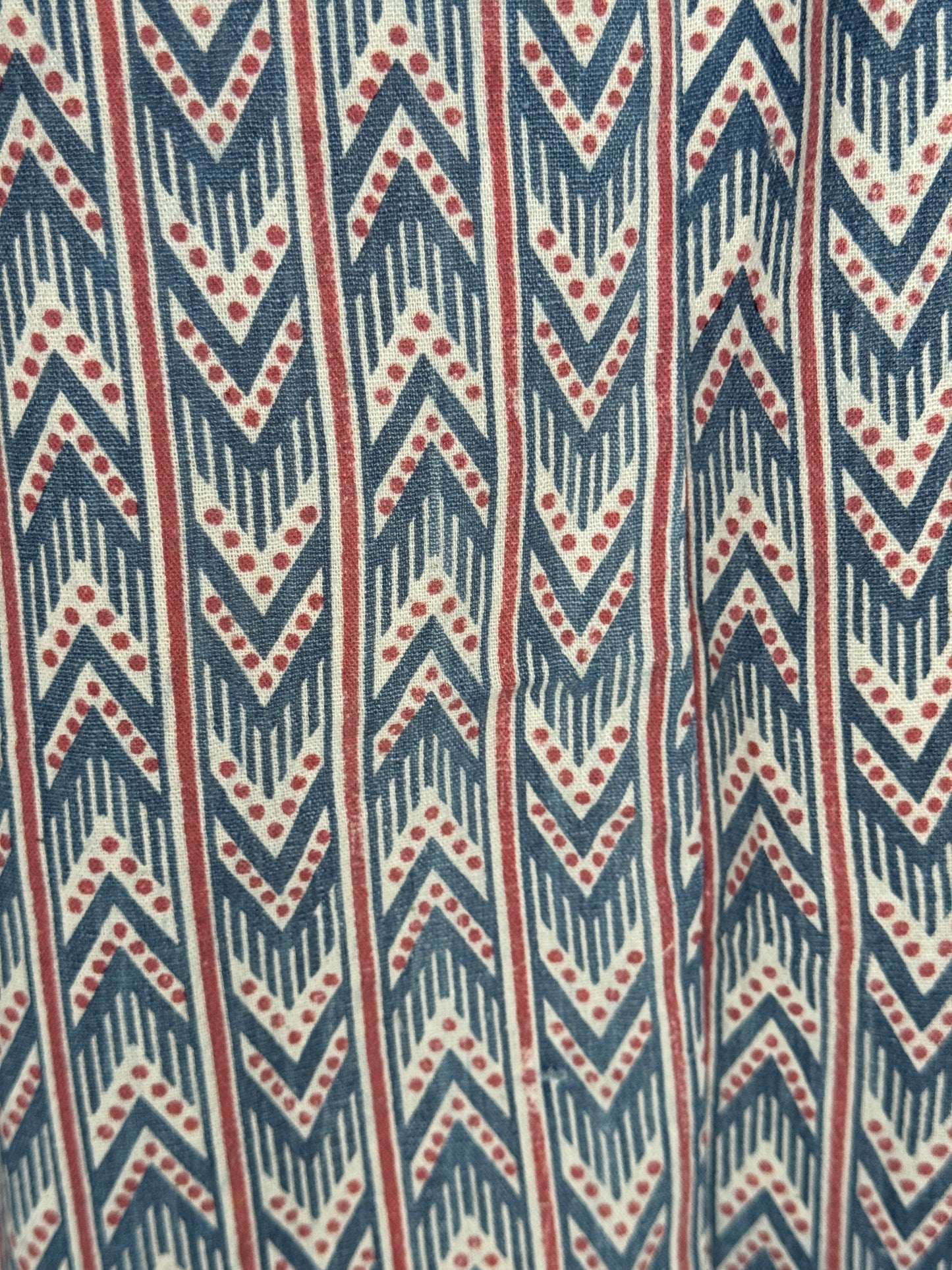 Blue chevrons straight kurti - handwoven, natural dyed cotton straight kurti