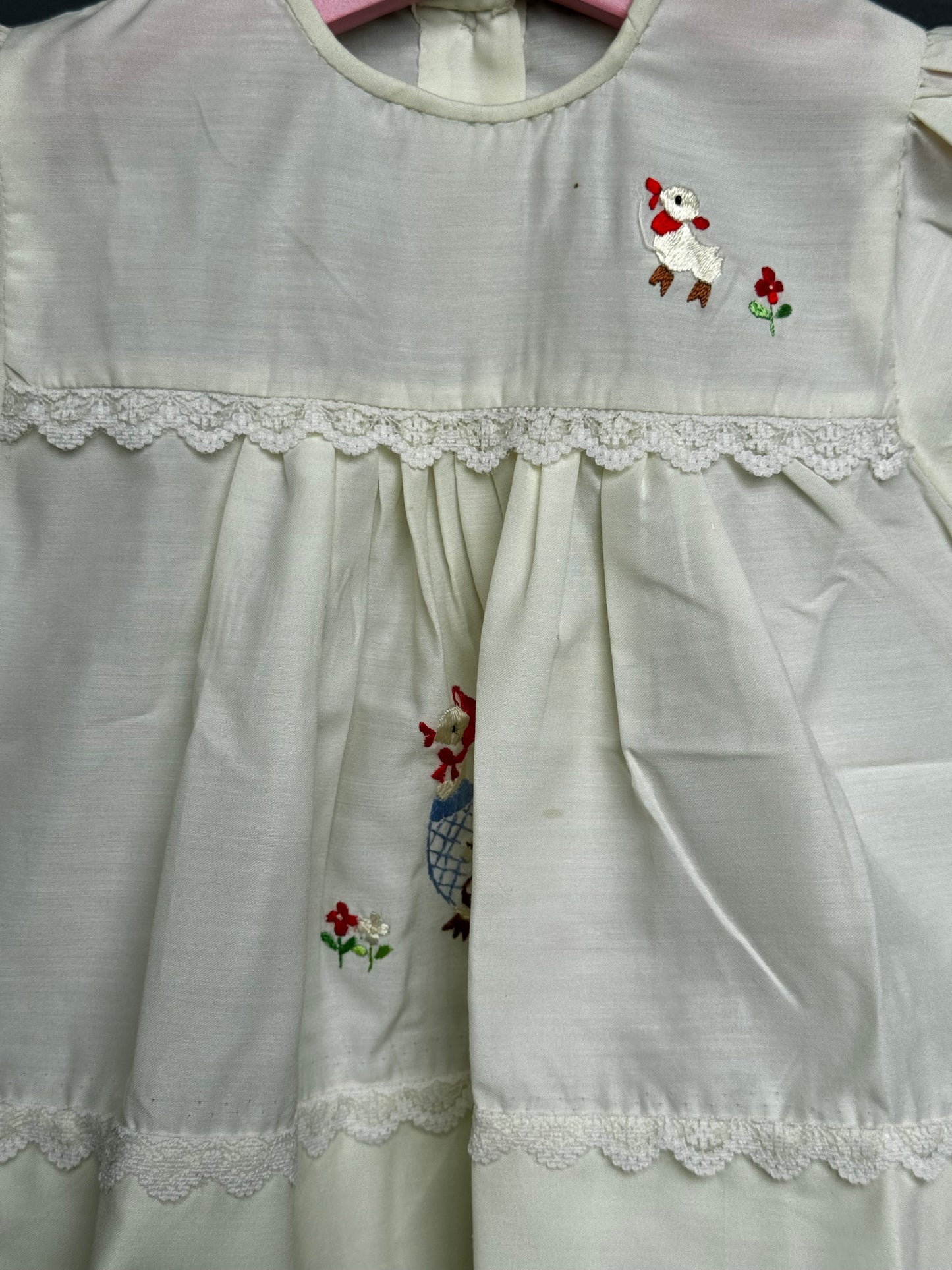 New born baby girl embroidered vintage look frocks