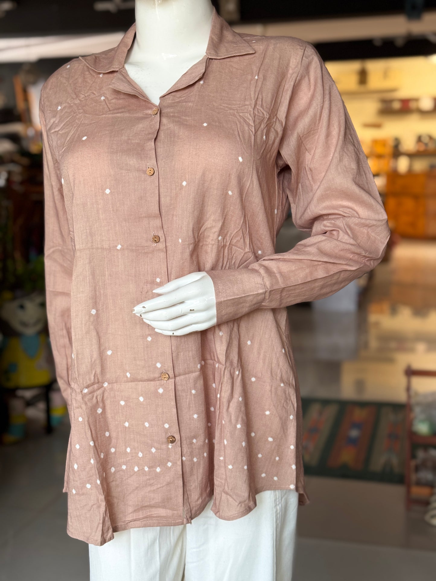 Bandini tie n dye full sleeves soft cotton shirt for women