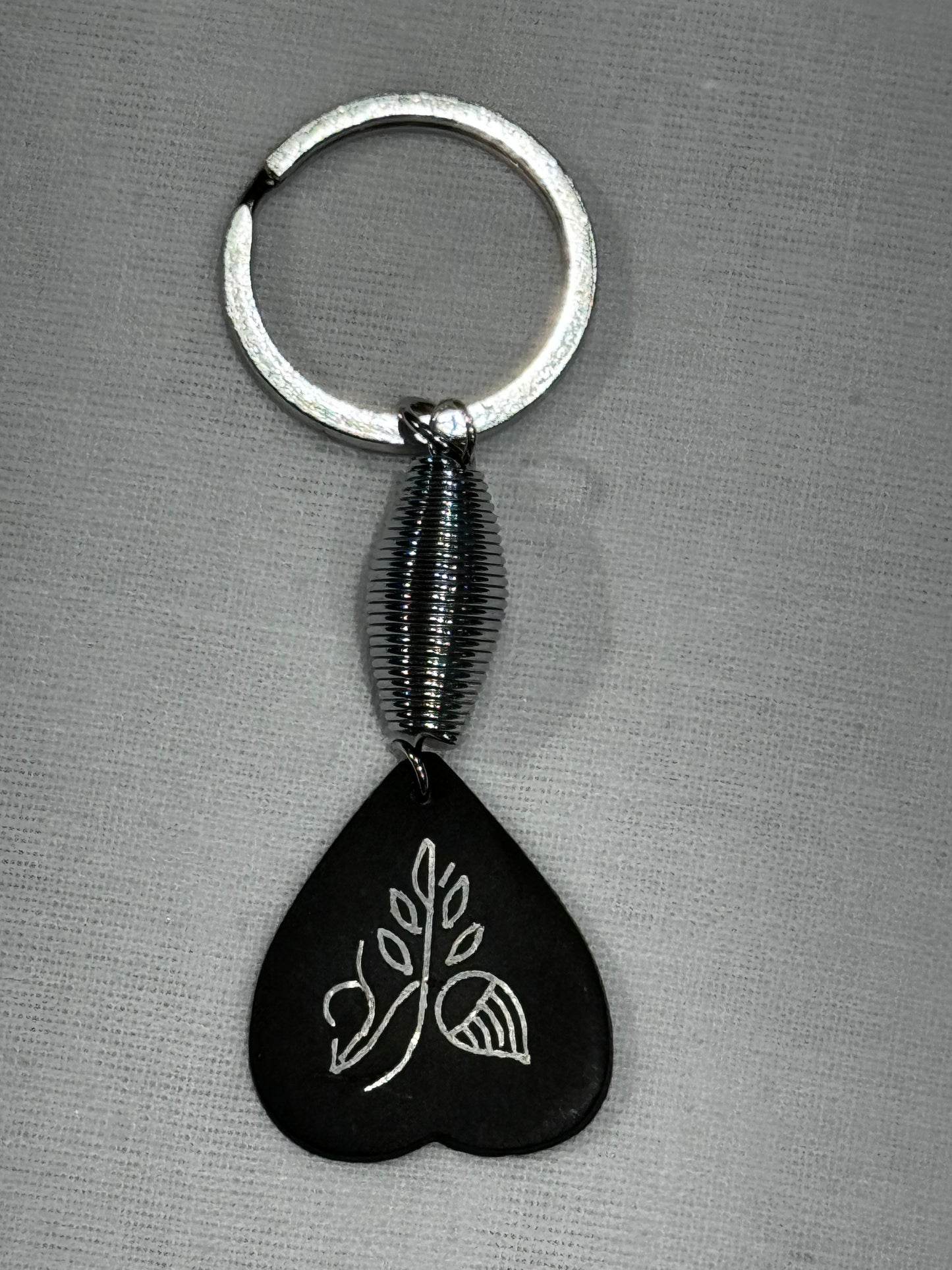 Bidri silver inlay work handcrafted key ring