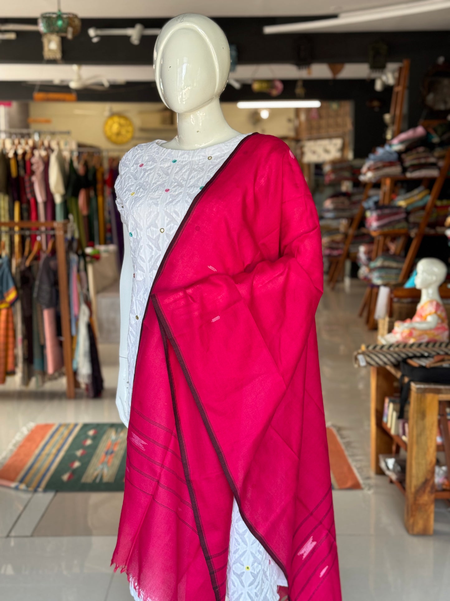 Cotton Manipuri handloom dupatta - colors available