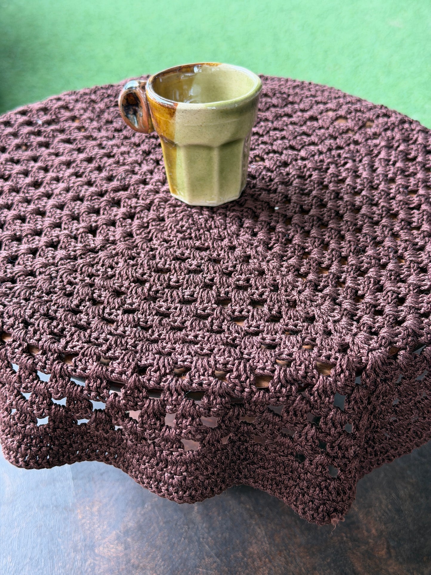 Square 12 x 12 inch Hand Crochet small table cover - hand crocheted with cotton yarn - colors available