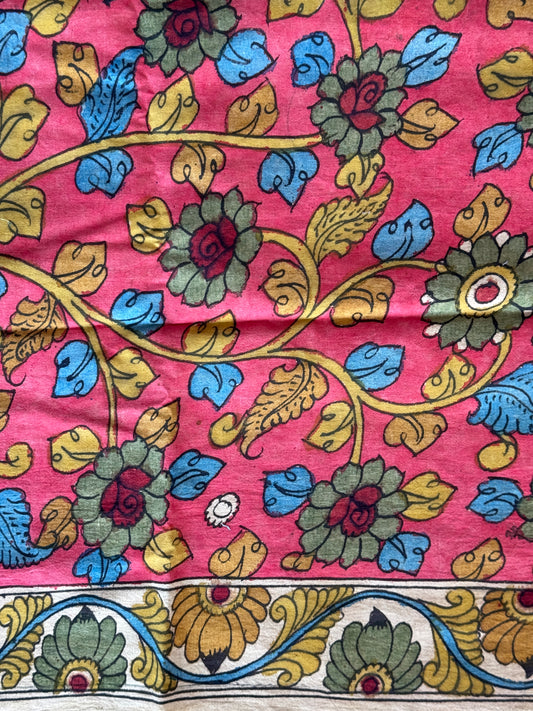 Blouse fabric - Pen Kalamkari hand painted cotton