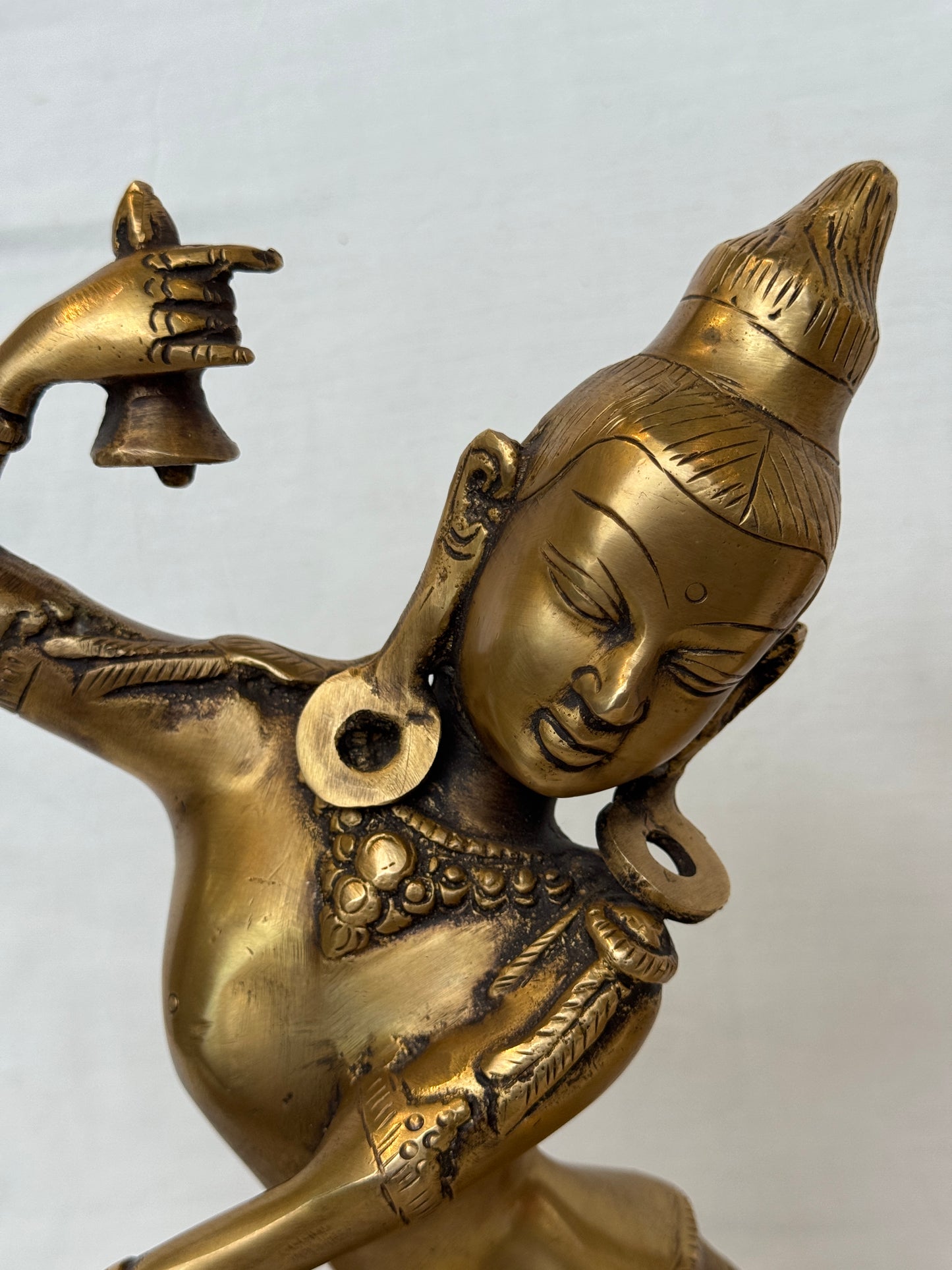 Shiv ji n Parvati ji - vintage brass statues in dancing pose